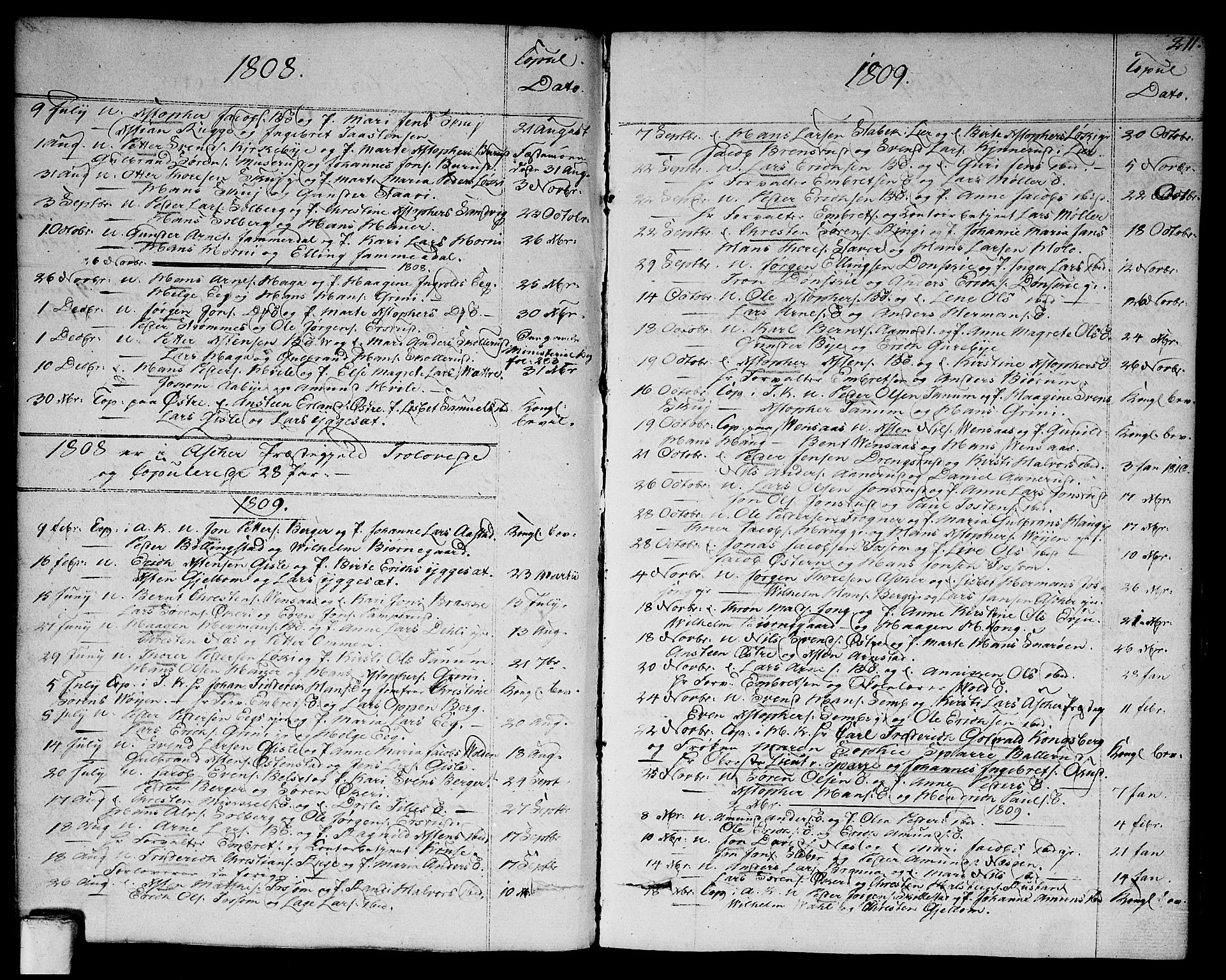 Asker prestekontor Kirkebøker, SAO/A-10256a/F/Fa/L0005: Parish register (official) no. I 5, 1807-1813, p. 211