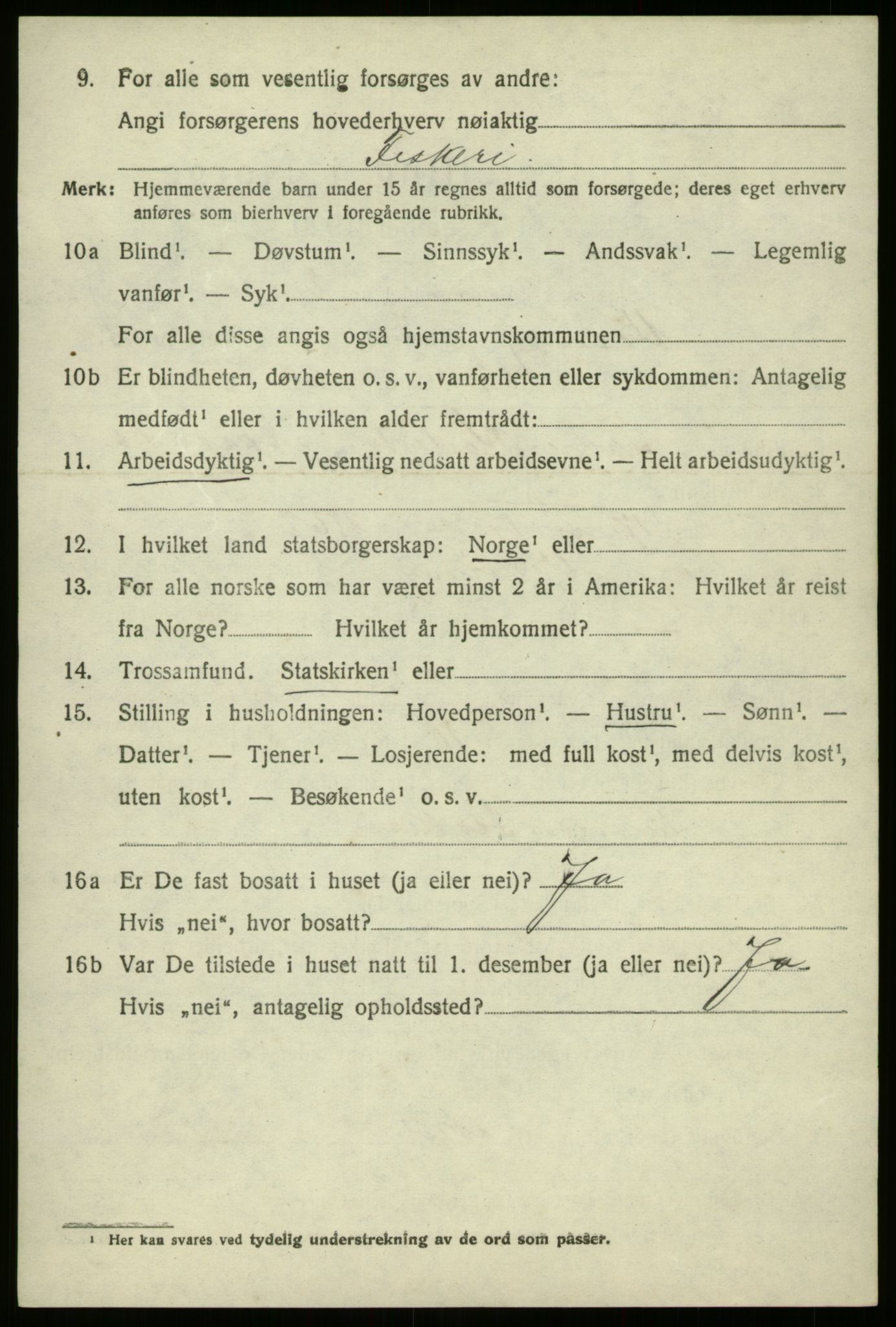 SAB, 1920 census for Vevring, 1920, p. 2247