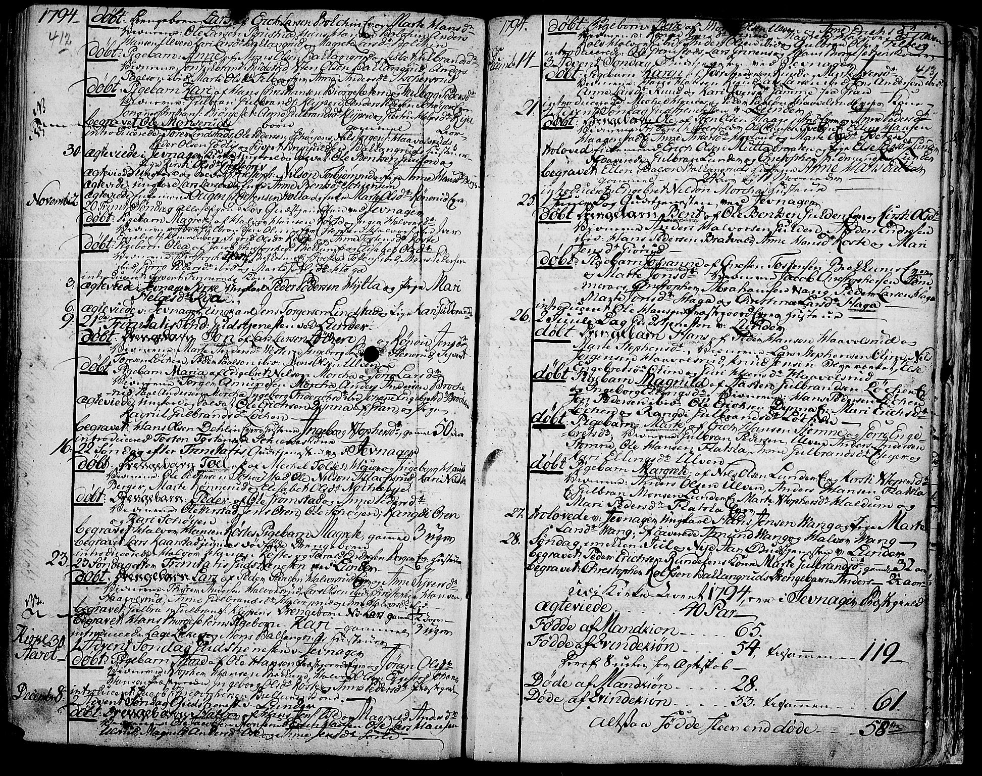 Jevnaker prestekontor, AV/SAH-PREST-116/H/Ha/Haa/L0003: Parish register (official) no. 3, 1752-1799, p. 412-413