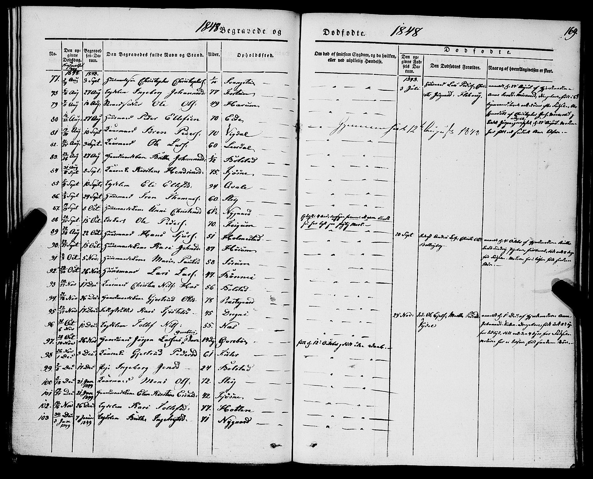 Luster sokneprestembete, AV/SAB-A-81101/H/Haa/Haaa/L0006: Parish register (official) no. A 6, 1840-1848, p. 169