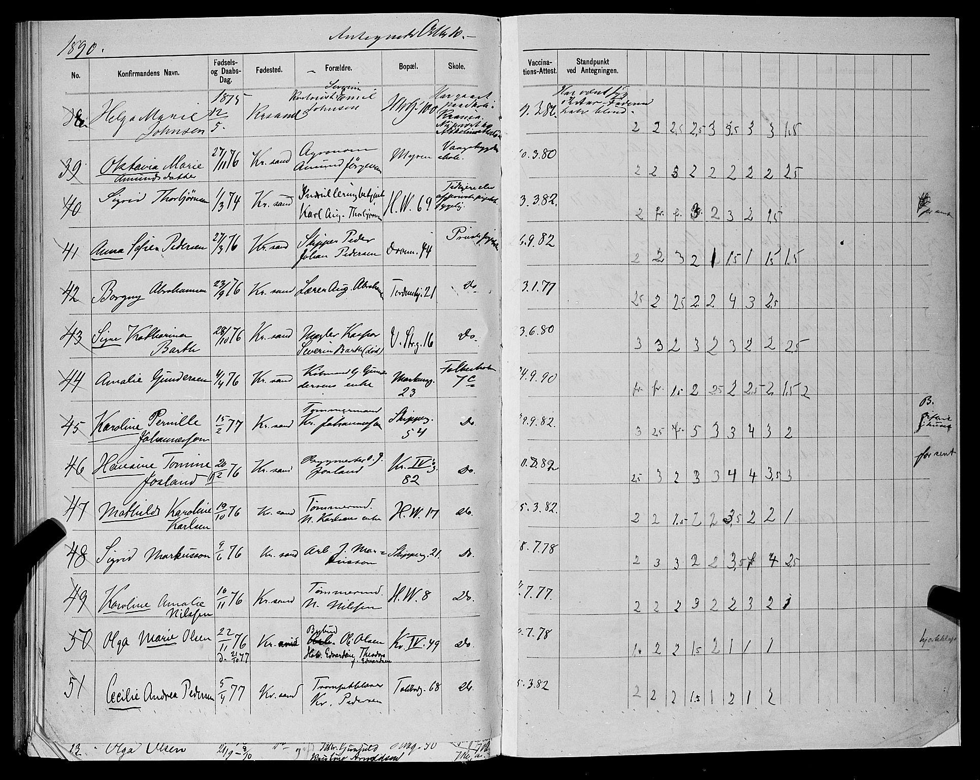 Kristiansand domprosti, SAK/1112-0006/F/Fb/L0015: Parish register (copy) no. B 15, 1881-1890