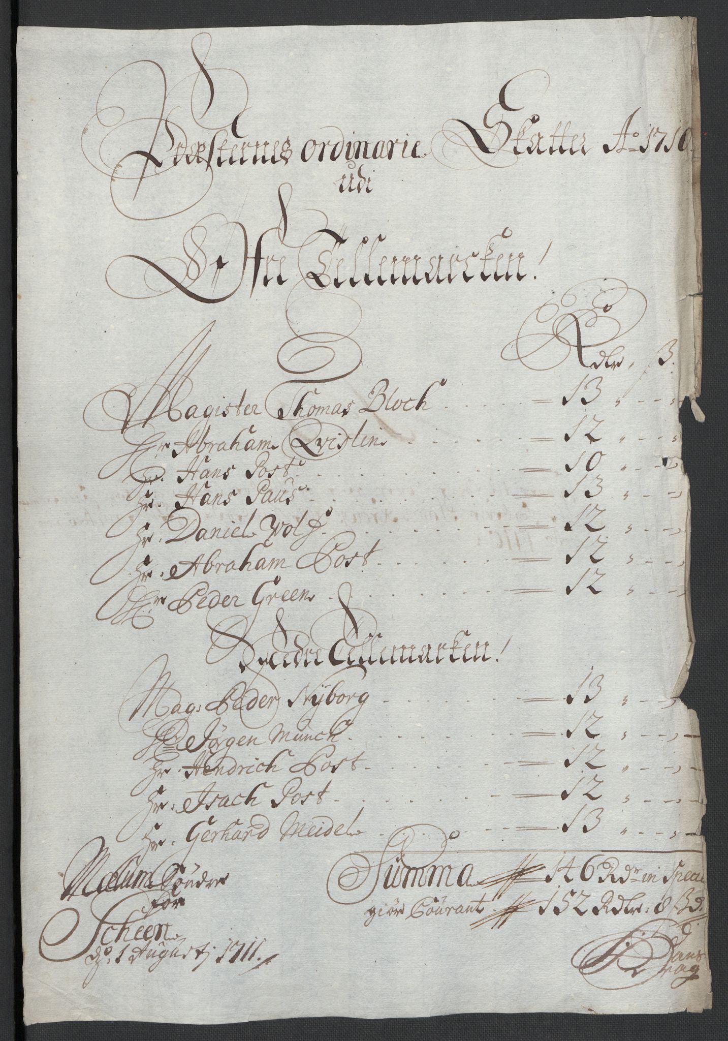 Rentekammeret inntil 1814, Reviderte regnskaper, Fogderegnskap, RA/EA-4092/R36/L2119: Fogderegnskap Øvre og Nedre Telemark og Bamble, 1710, p. 48
