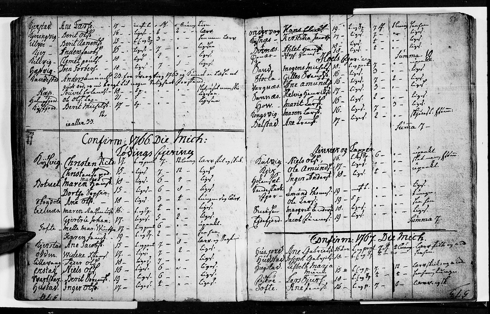 Ministerialprotokoller, klokkerbøker og fødselsregistre - Nordland, SAT/A-1459/872/L1029: Parish register (official) no. 872A04, 1765-1787, p. 529-530