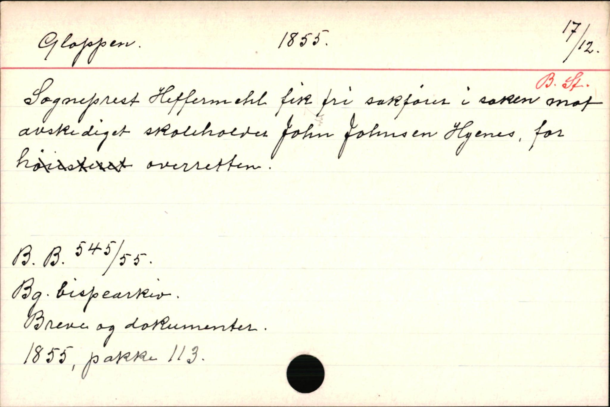Haugen, Johannes - lærer, SAB/SAB/PA-0036/01/L0001: Om klokkere og lærere, 1521-1904, p. 10035