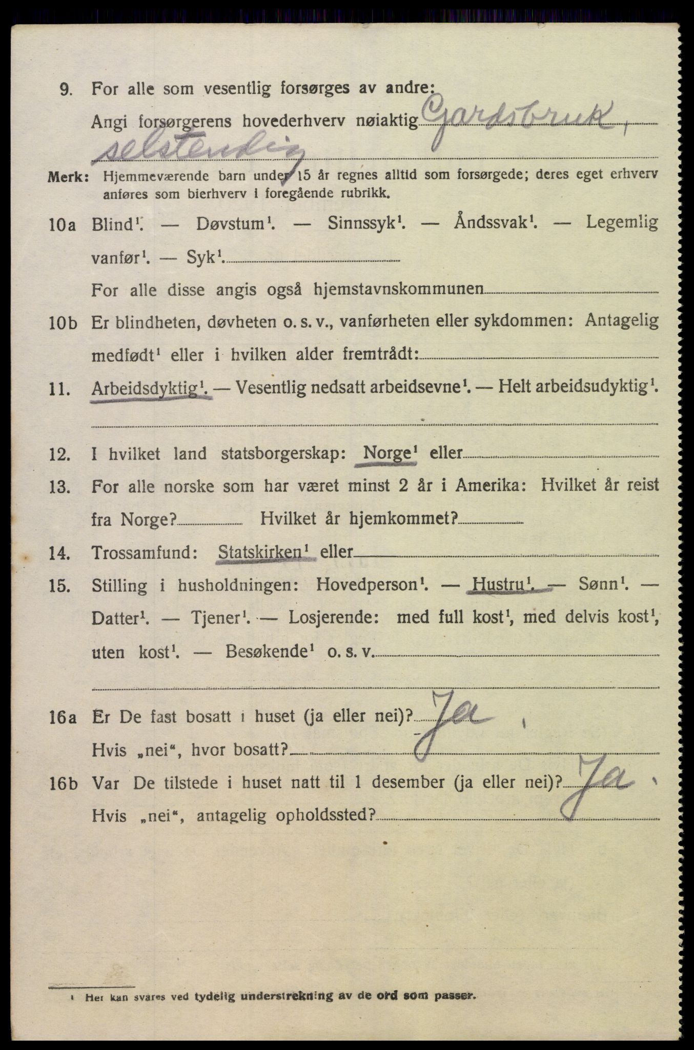 SAK, 1920 census for Sør-Audnedal, 1920, p. 2182