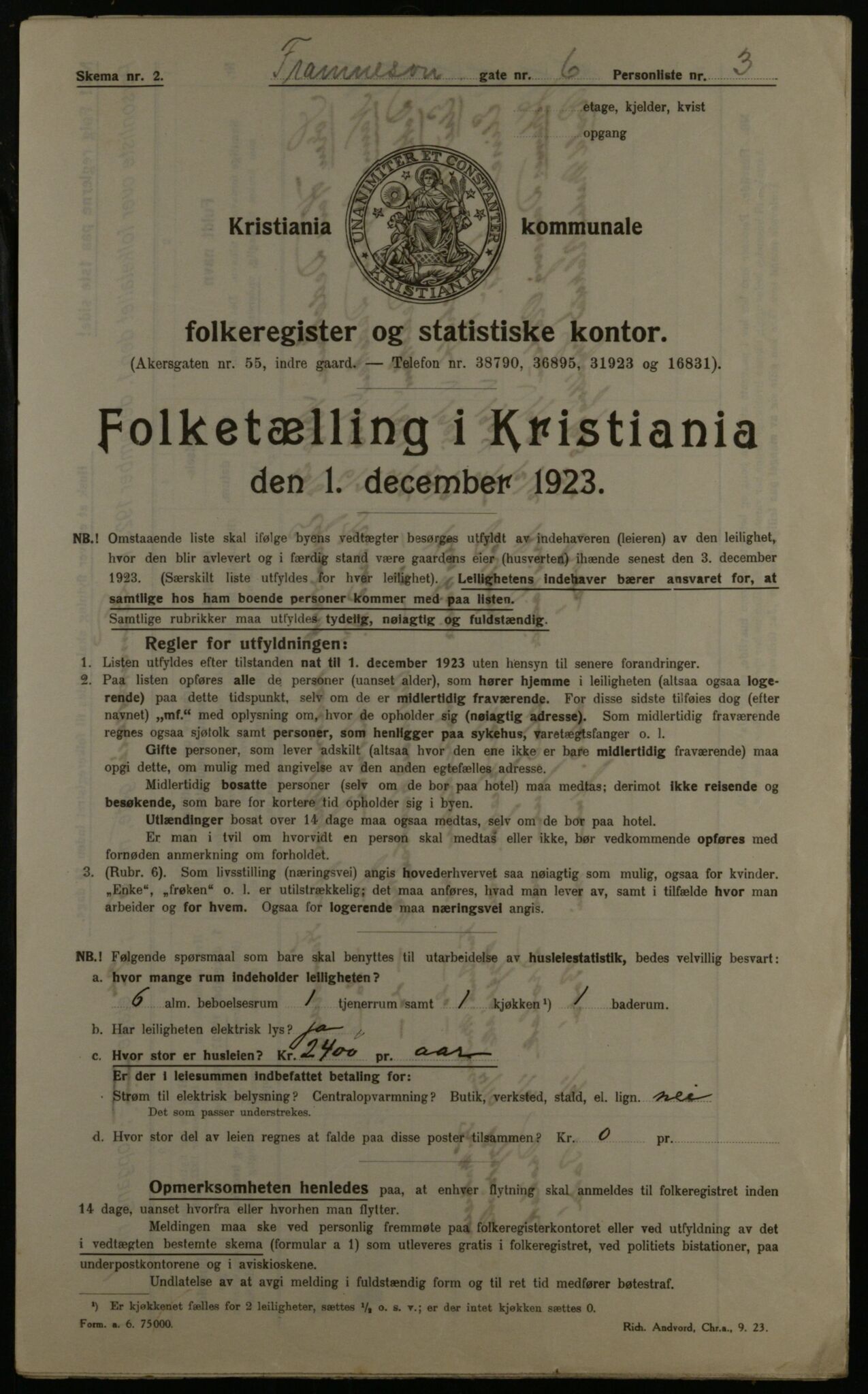 OBA, Municipal Census 1923 for Kristiania, 1923, p. 28505