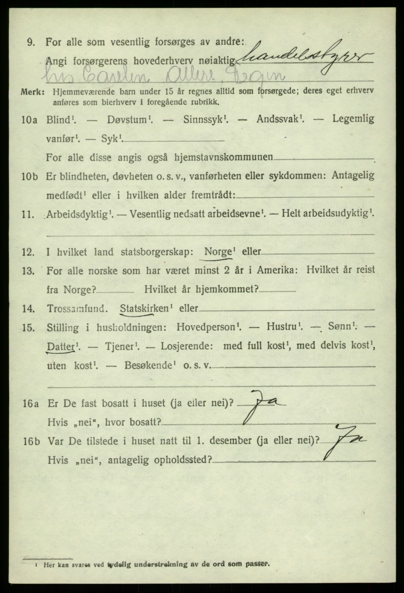 SAB, 1920 census for Fjell, 1920, p. 3665