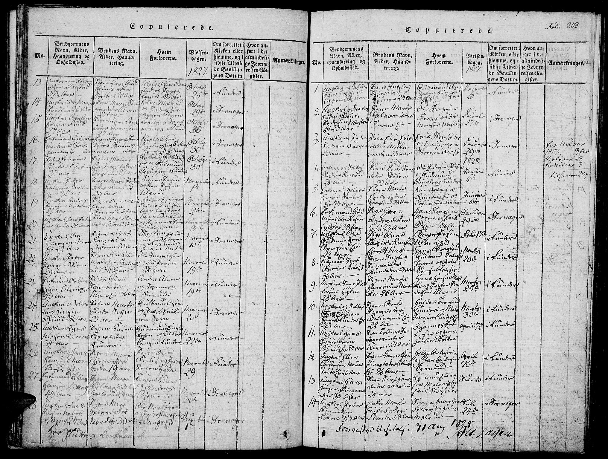 Jevnaker prestekontor, SAH/PREST-116/H/Ha/Hab/L0001: Parish register (copy) no. 1, 1815-1837, p. 203