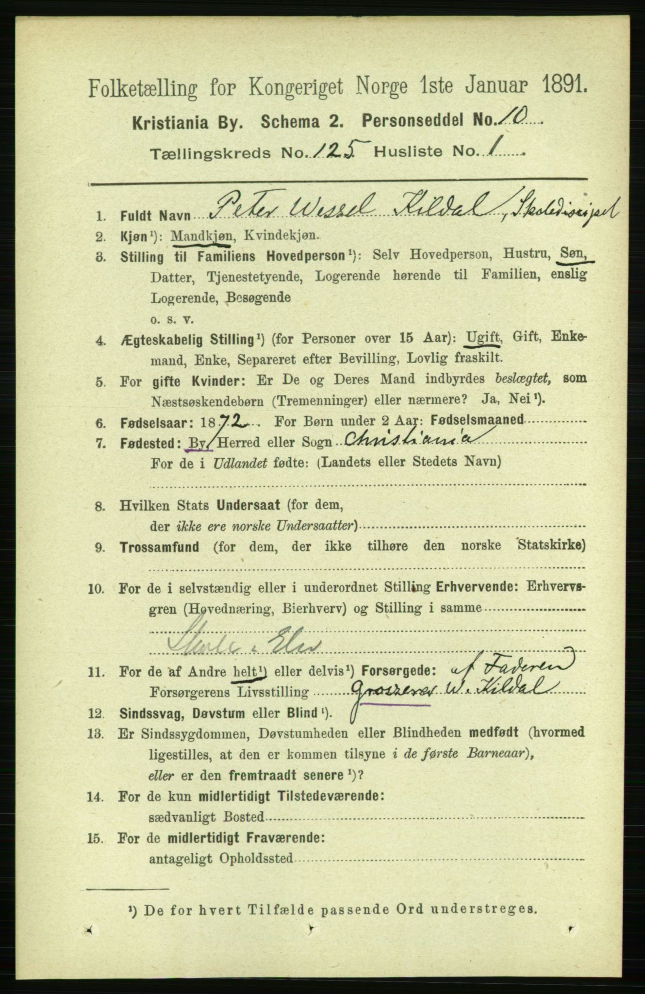 RA, 1891 census for 0301 Kristiania, 1891, p. 66375