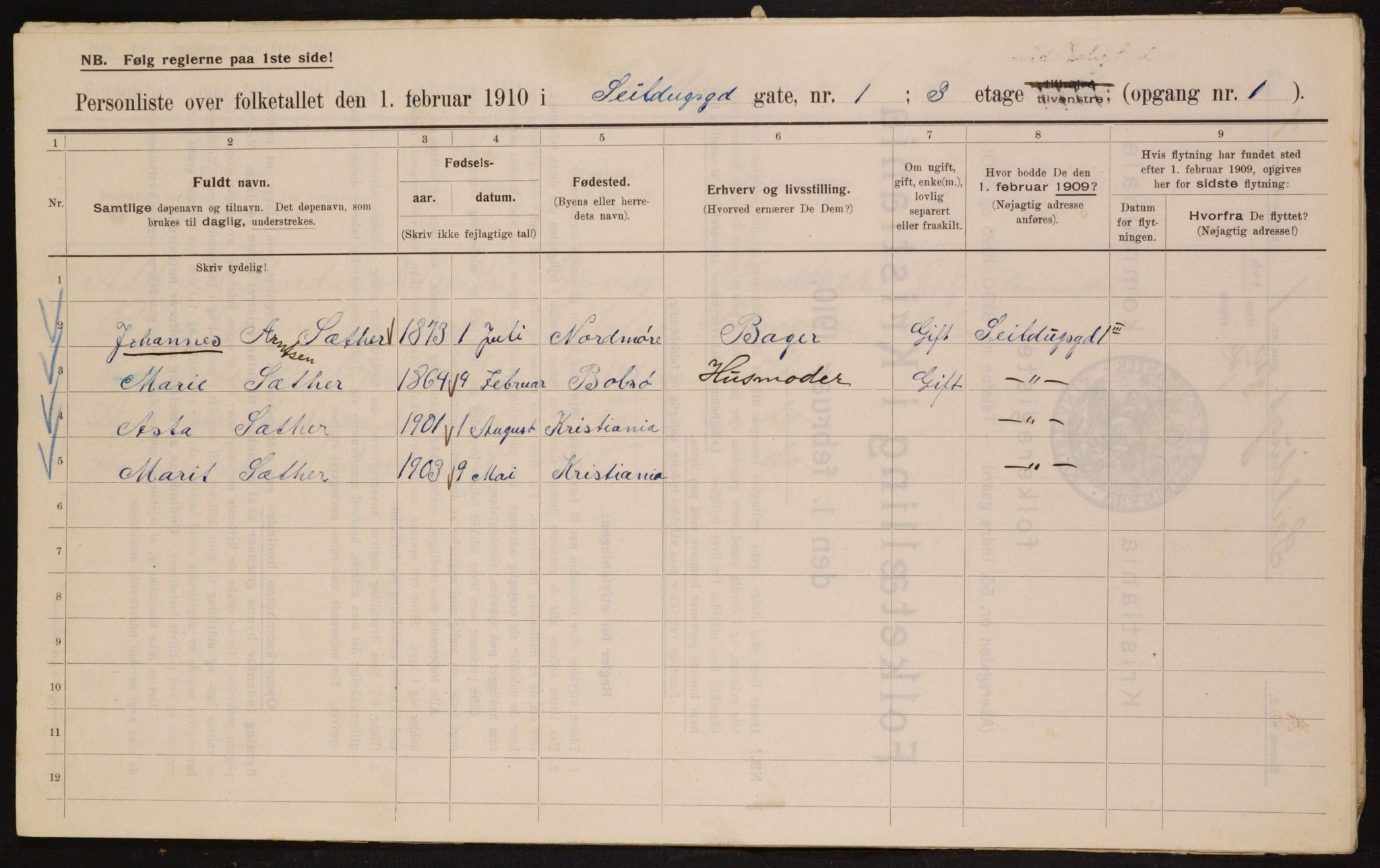 OBA, Municipal Census 1910 for Kristiania, 1910, p. 89621