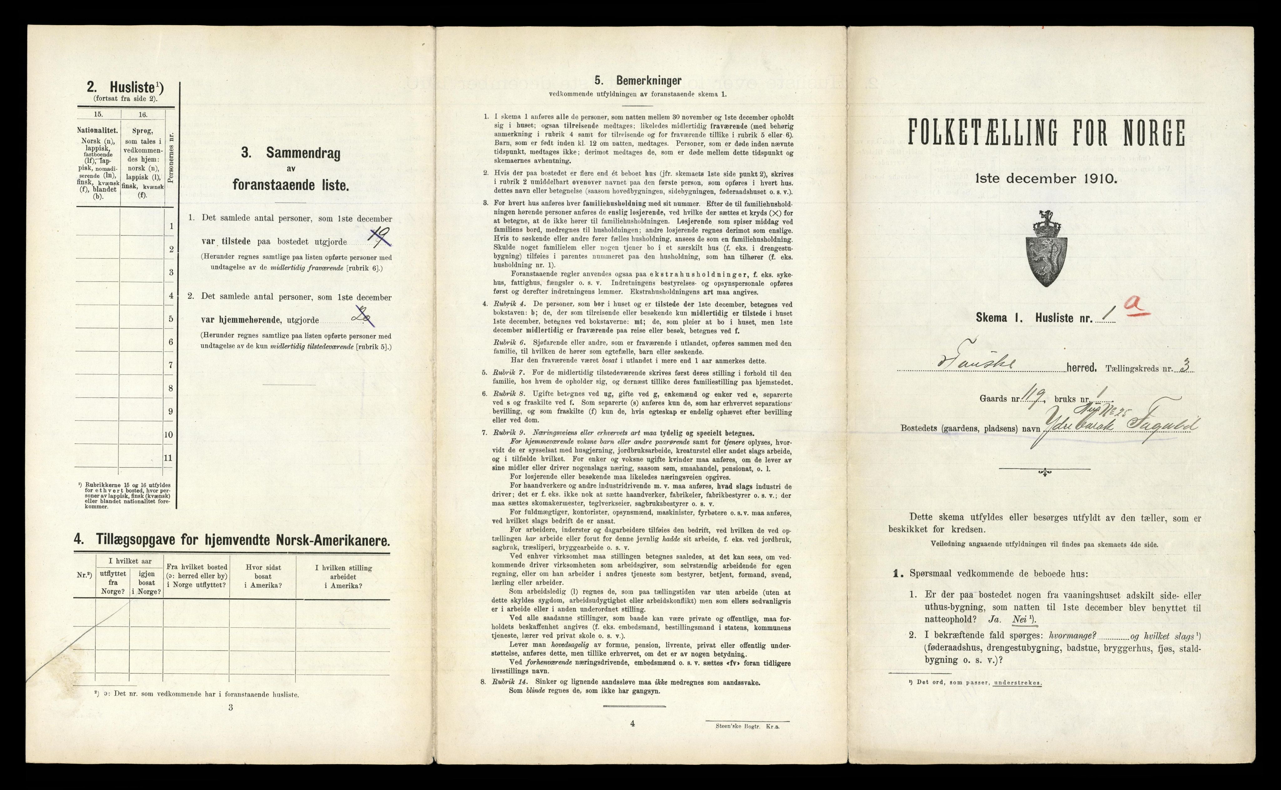 RA, 1910 census for Fauske, 1910, p. 158