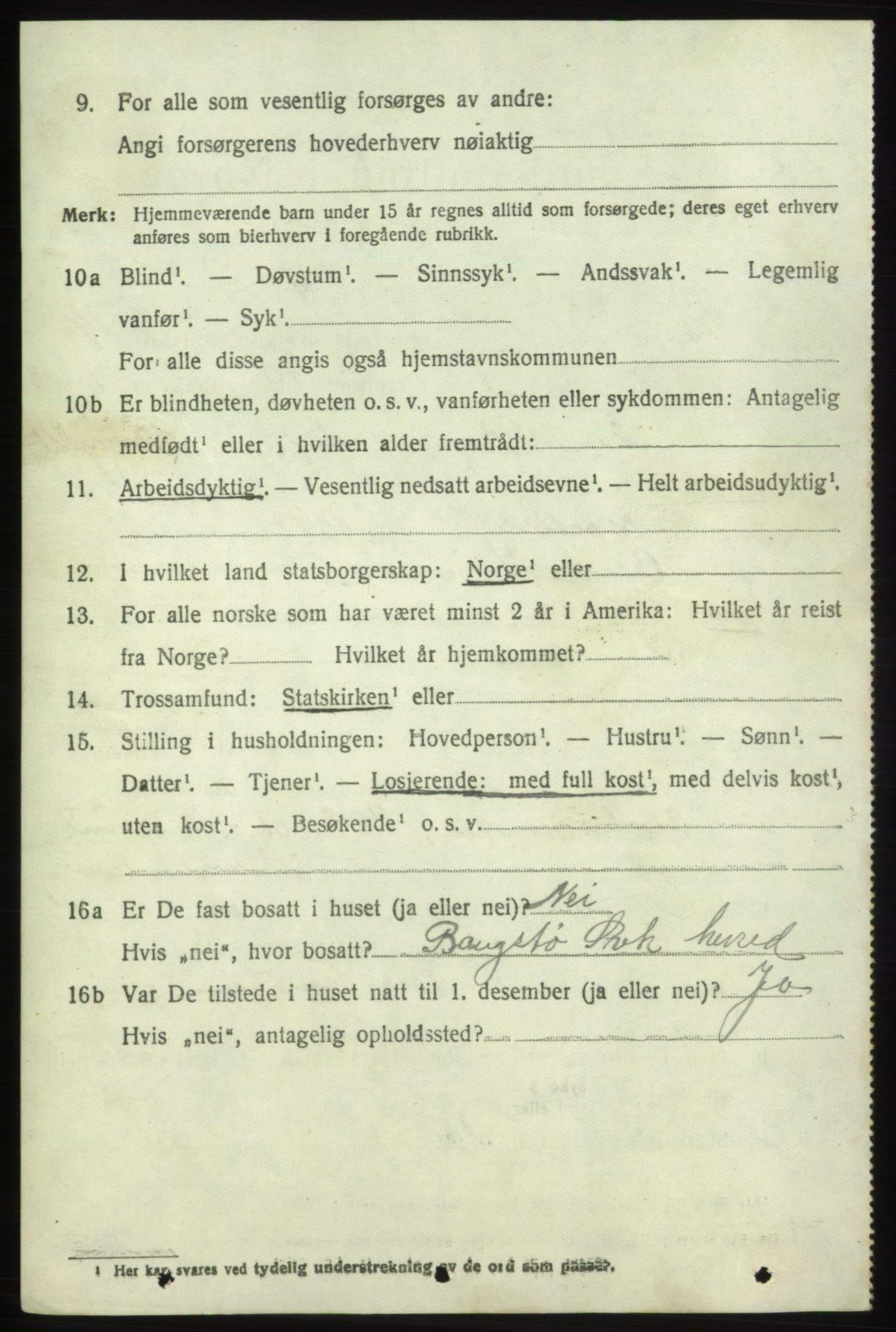 SAB, 1920 census for Skånevik, 1920, p. 6020