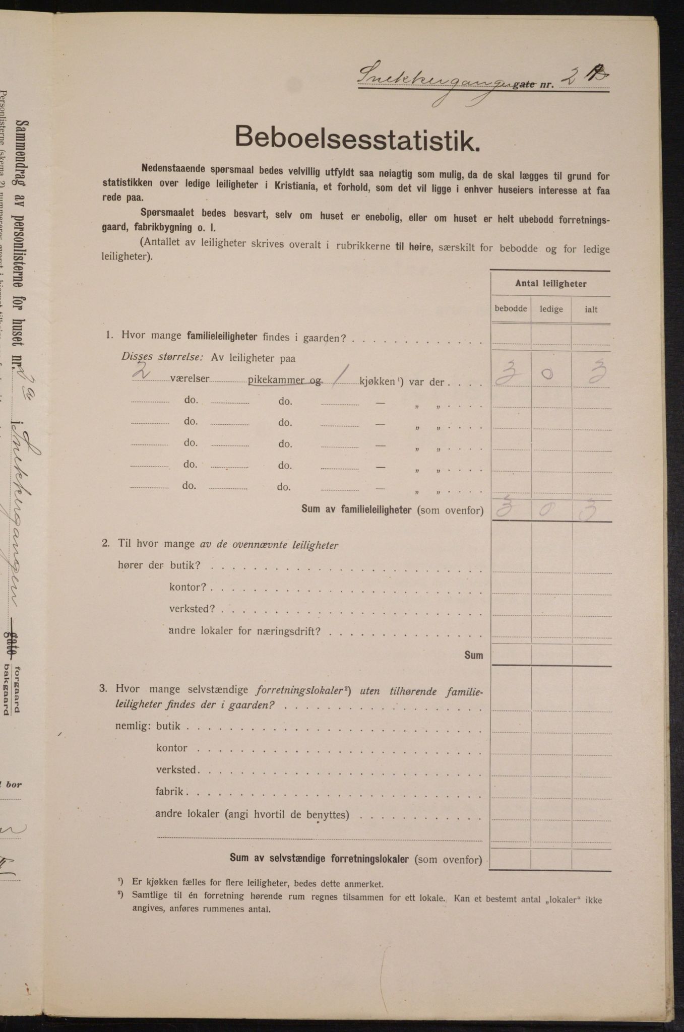 OBA, Municipal Census 1913 for Kristiania, 1913, p. 97966