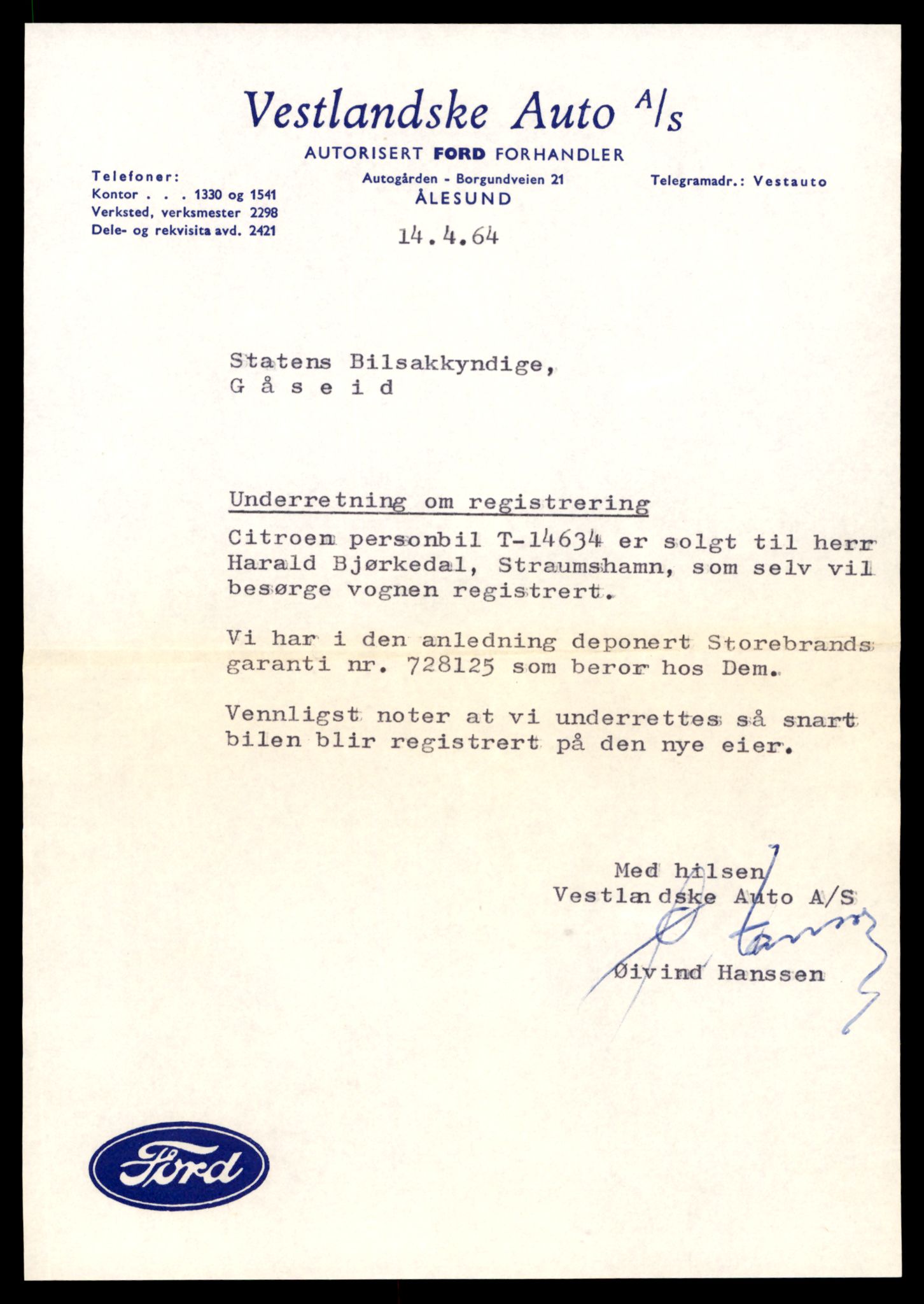 Møre og Romsdal vegkontor - Ålesund trafikkstasjon, AV/SAT-A-4099/F/Fe/L0047: Registreringskort for kjøretøy T 14580 - T 14720, 1927-1998, p. 1369