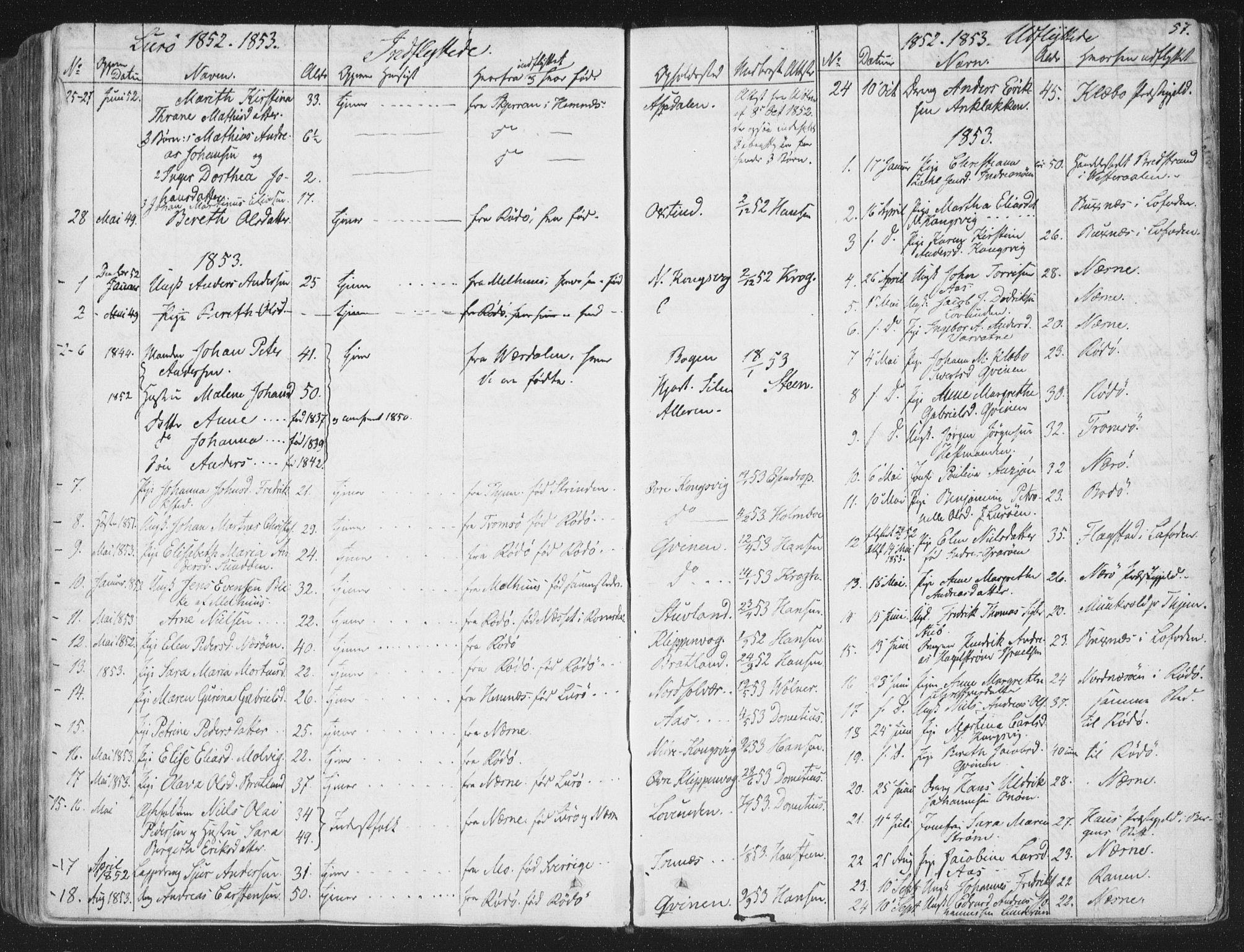 Ministerialprotokoller, klokkerbøker og fødselsregistre - Nordland, SAT/A-1459/839/L0566: Parish register (official) no. 839A03, 1825-1862, p. 57