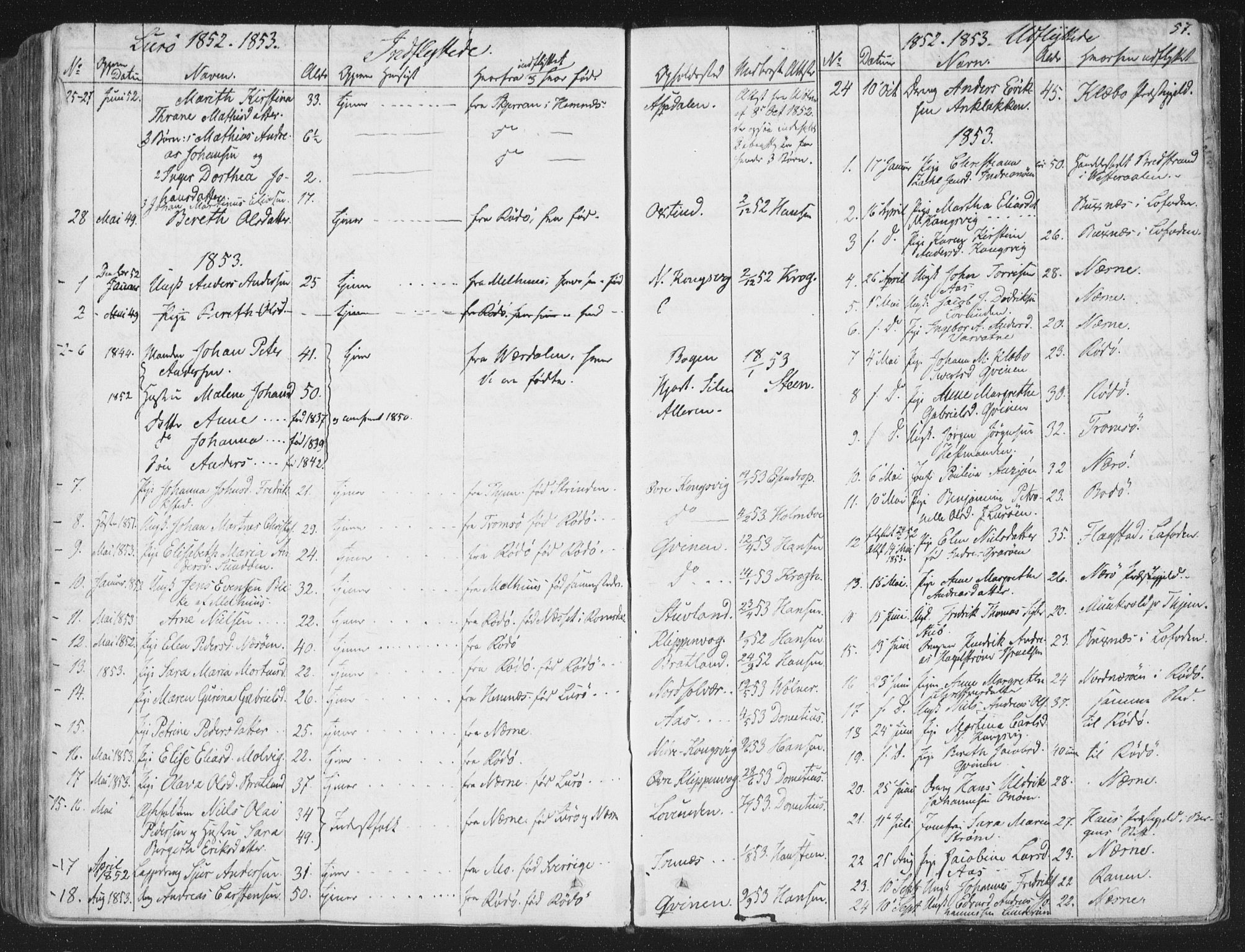 Ministerialprotokoller, klokkerbøker og fødselsregistre - Nordland, AV/SAT-A-1459/839/L0566: Parish register (official) no. 839A03, 1825-1862, p. 57