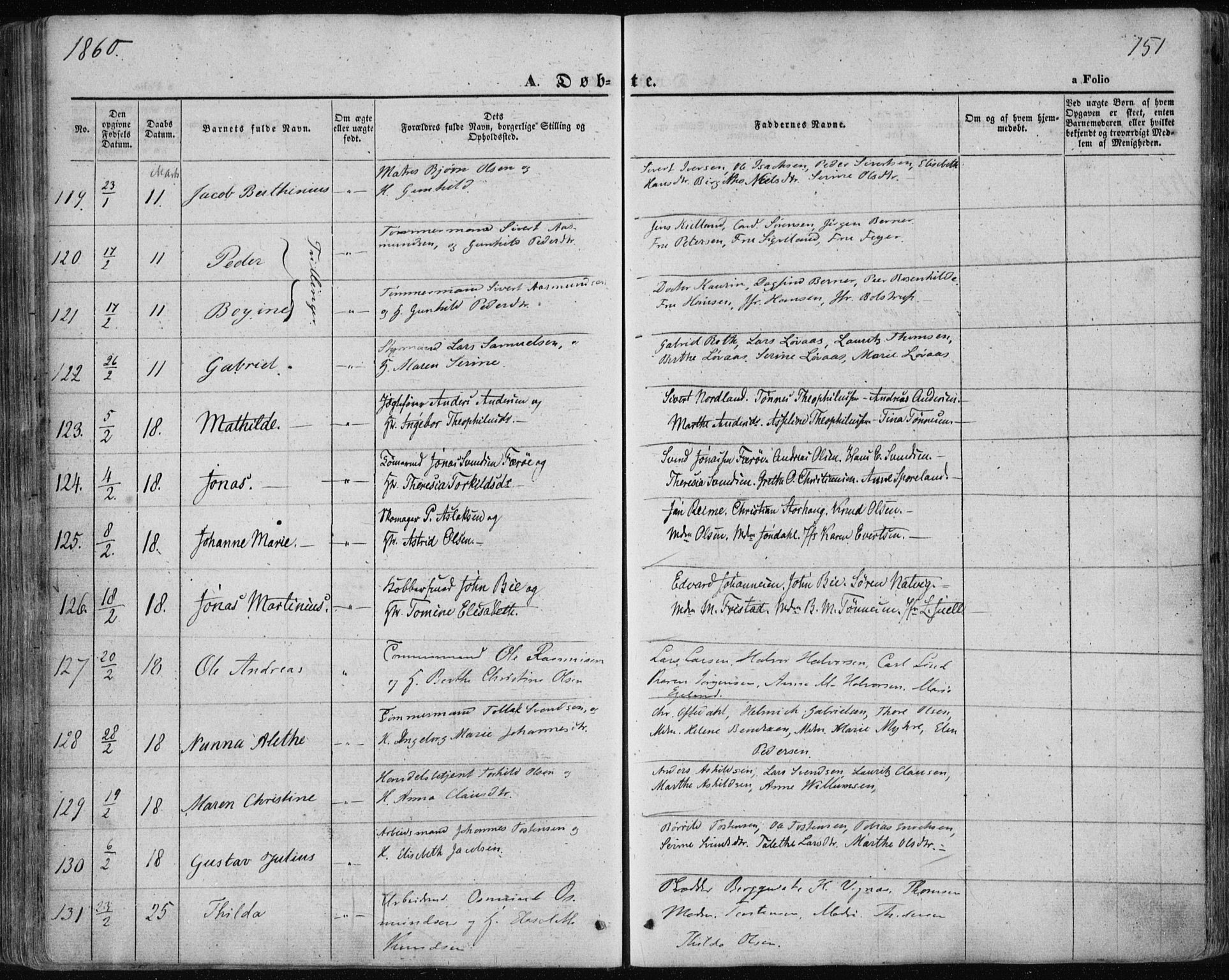 Domkirken sokneprestkontor, AV/SAST-A-101812/001/30/30BA/L0017: Parish register (official) no. A 16, 1855-1867, p. 151