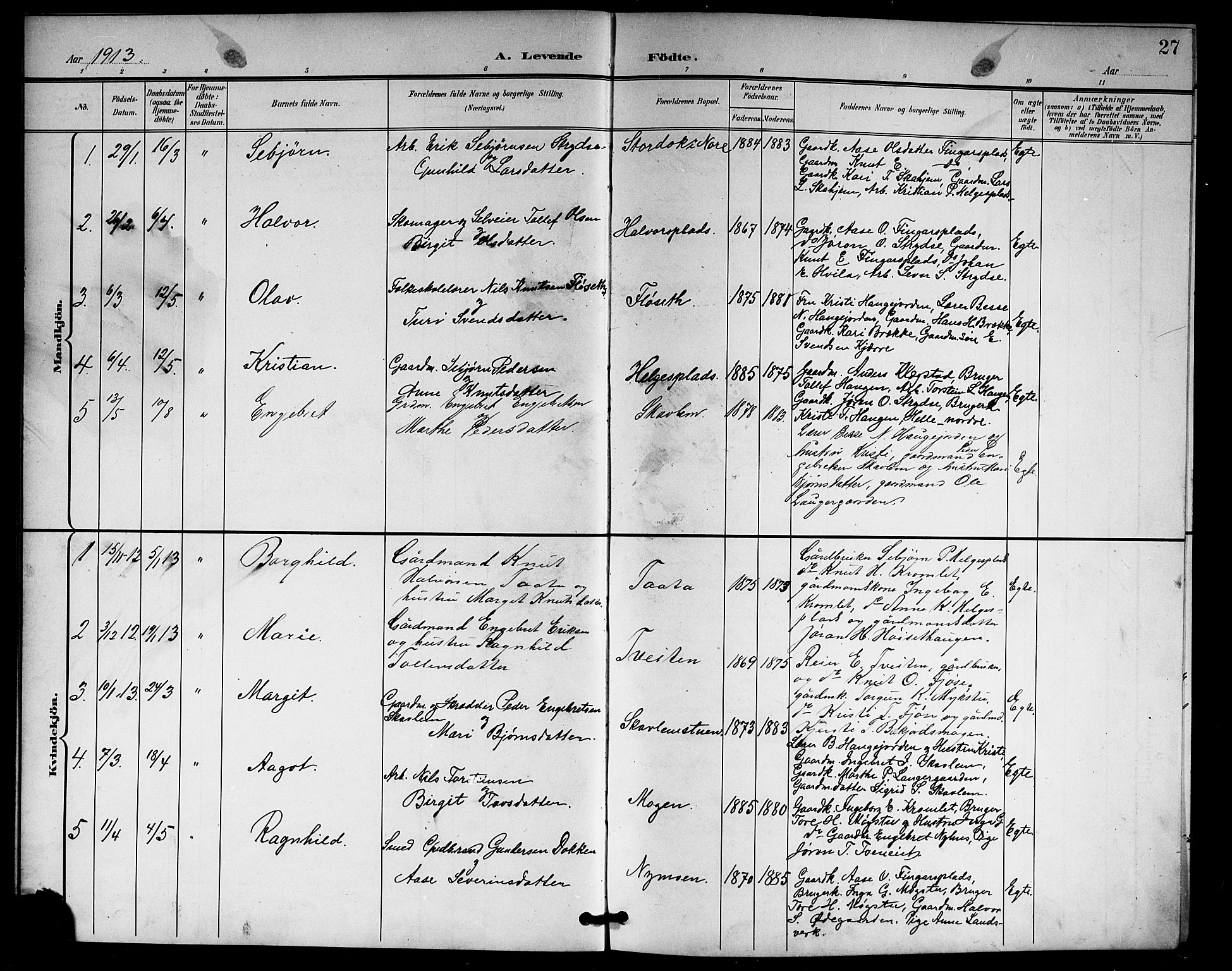 Rollag kirkebøker, SAKO/A-240/G/Gb/L0003: Parish register (copy) no. II 3, 1897-1919, p. 27