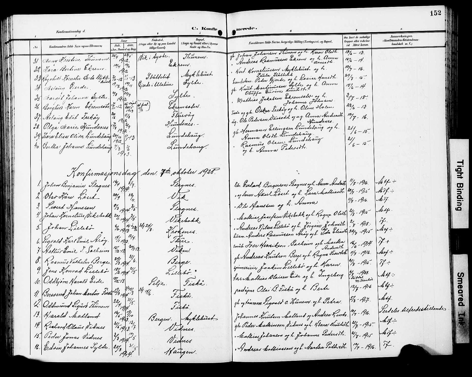Ministerialprotokoller, klokkerbøker og fødselsregistre - Møre og Romsdal, SAT/A-1454/501/L0018: Parish register (copy) no. 501C04, 1902-1930, p. 152