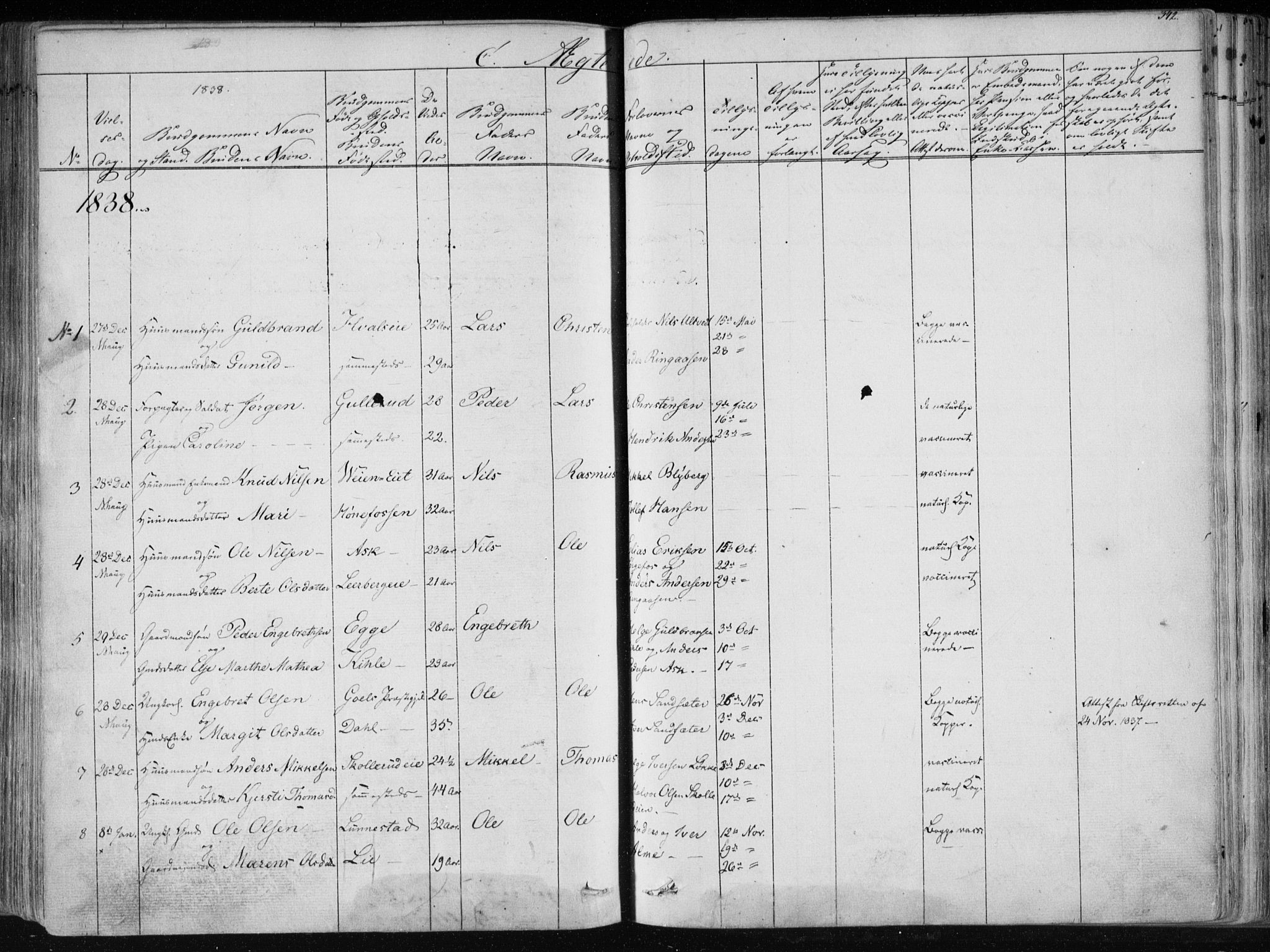 Norderhov kirkebøker, SAKO/A-237/F/Fa/L0010: Parish register (official) no. 10, 1837-1847, p. 342