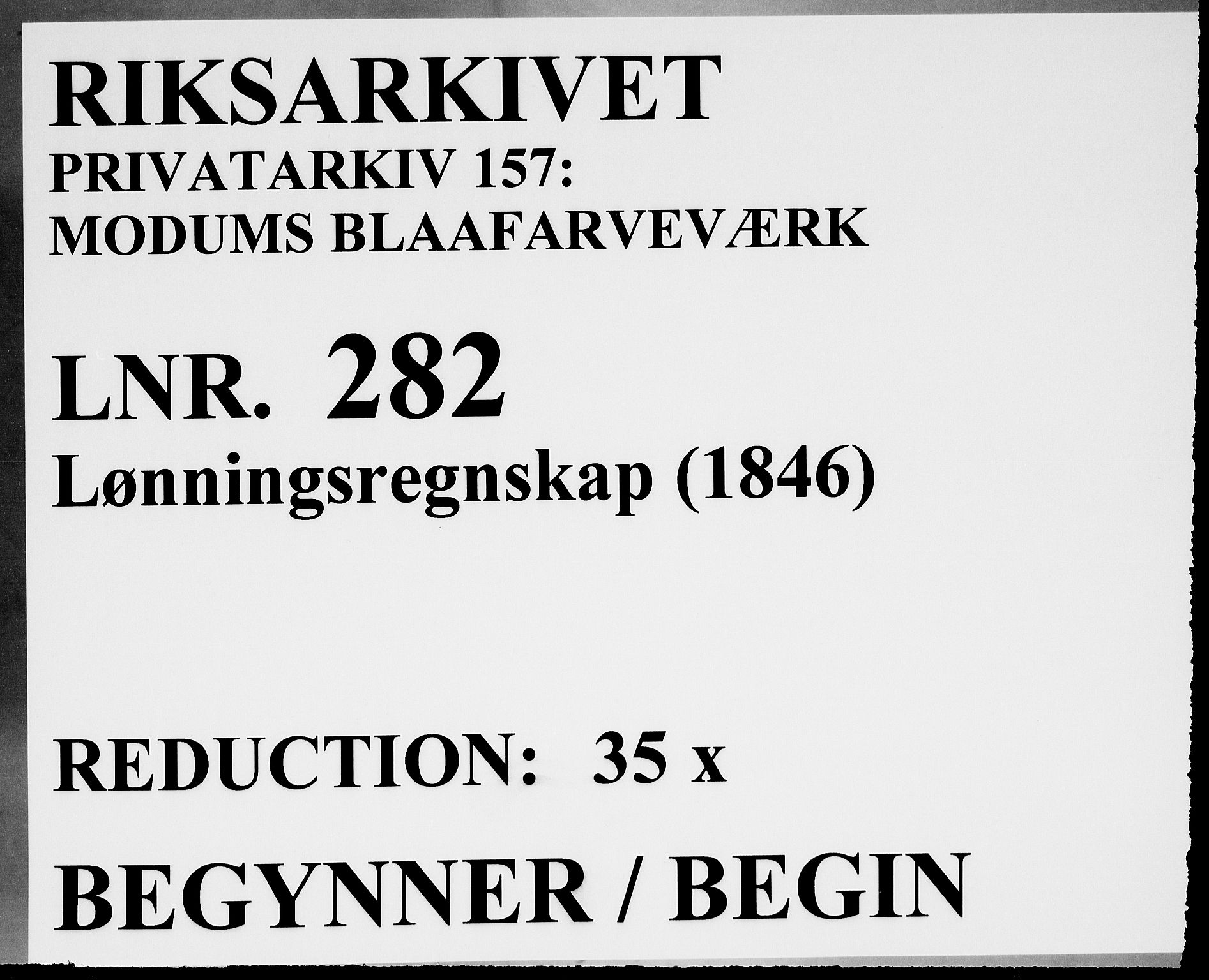 Modums Blaafarveværk, RA/PA-0157/G/Gd/Gdd/L0282/0001: -- / Lønningsregnskap, 1846, p. 1
