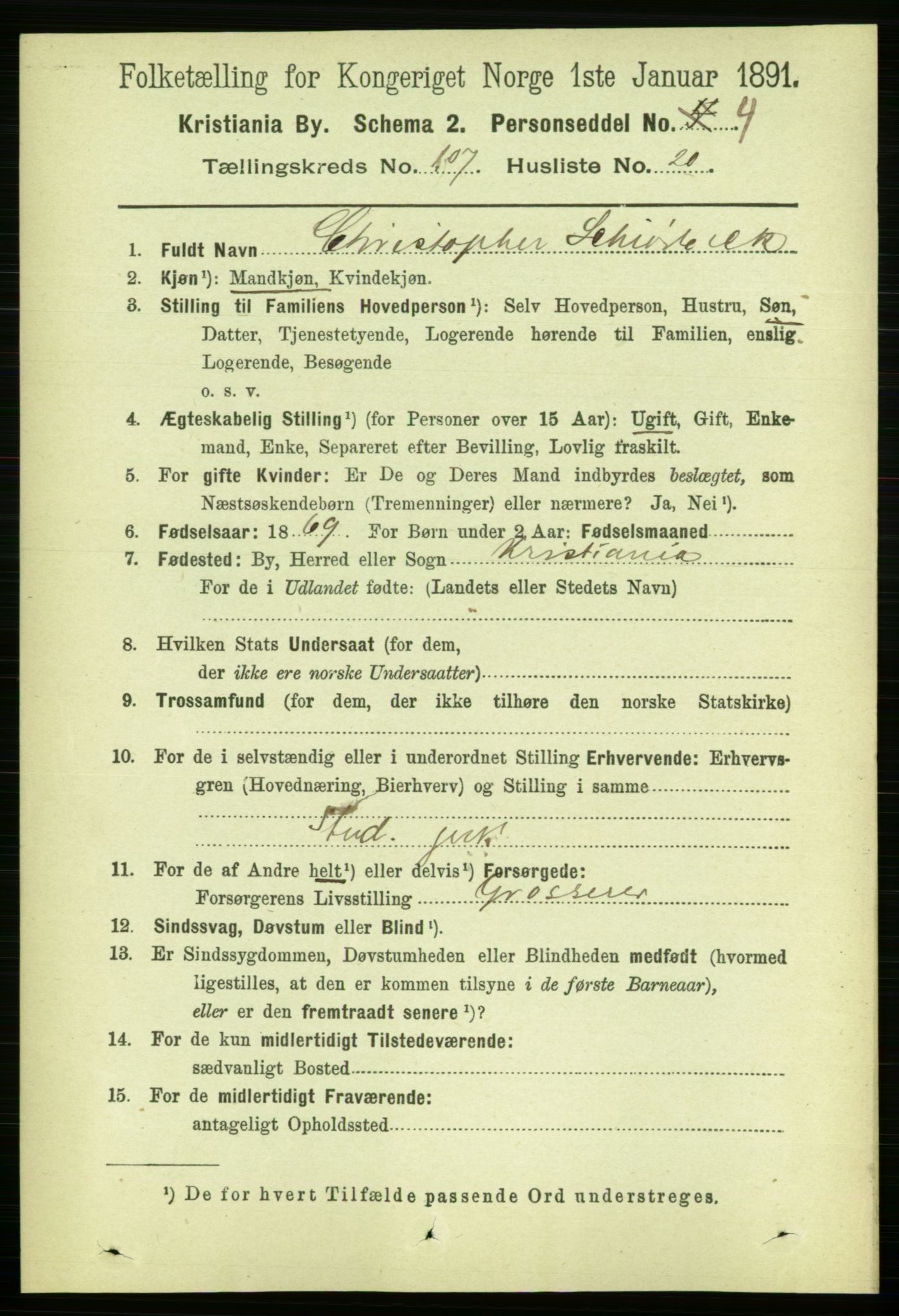 RA, 1891 census for 0301 Kristiania, 1891, p. 54955