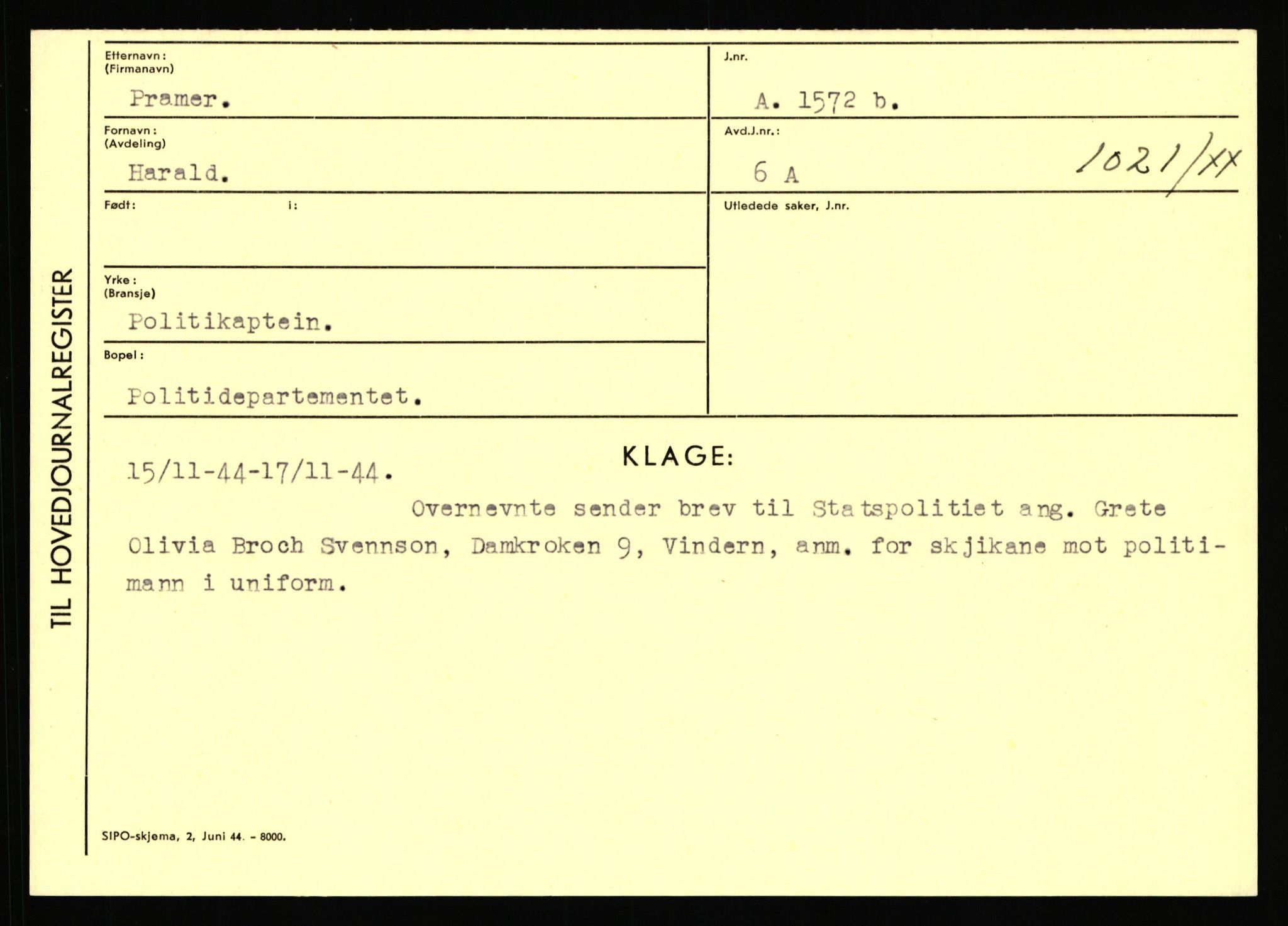 Statspolitiet - Hovedkontoret / Osloavdelingen, AV/RA-S-1329/C/Ca/L0012: Oanæs - Quistgaard	, 1943-1945, p. 4742