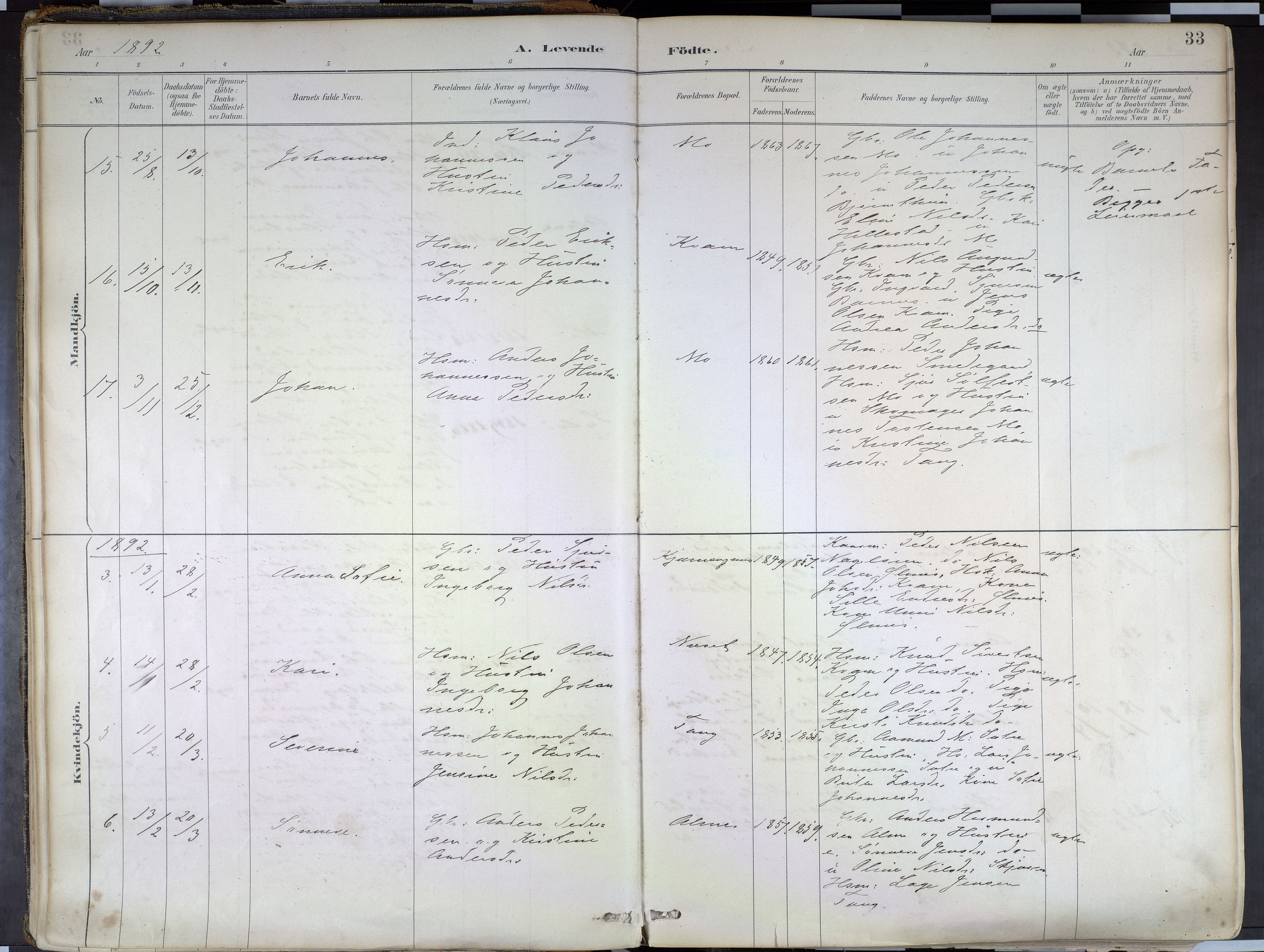 Hafslo sokneprestembete, SAB/A-80301/H/Haa/Haab/L0001: Parish register (official) no. B 1, 1886-1945, p. 33