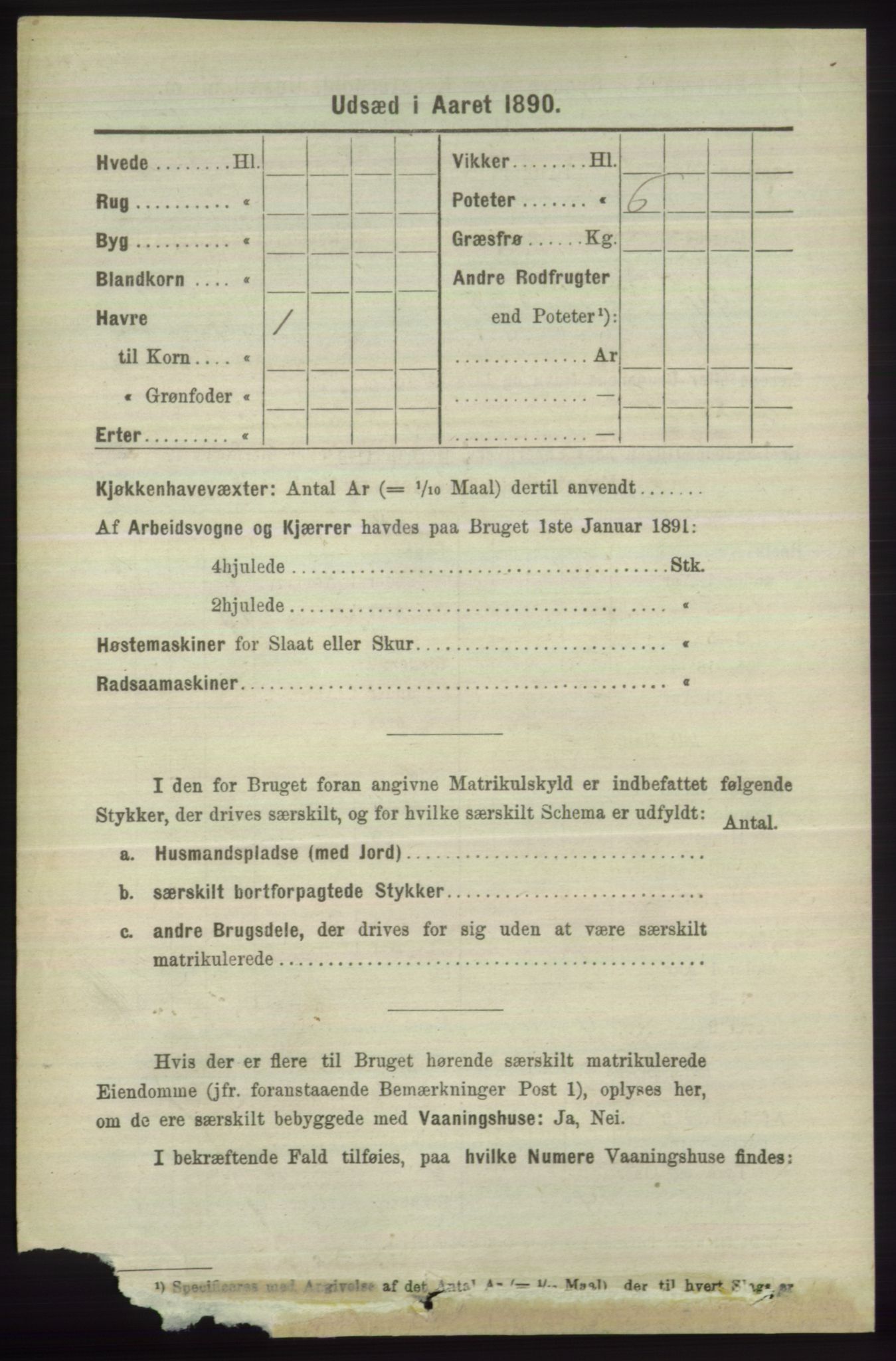 RA, 1891 census for 1246 Fjell, 1891, p. 4650