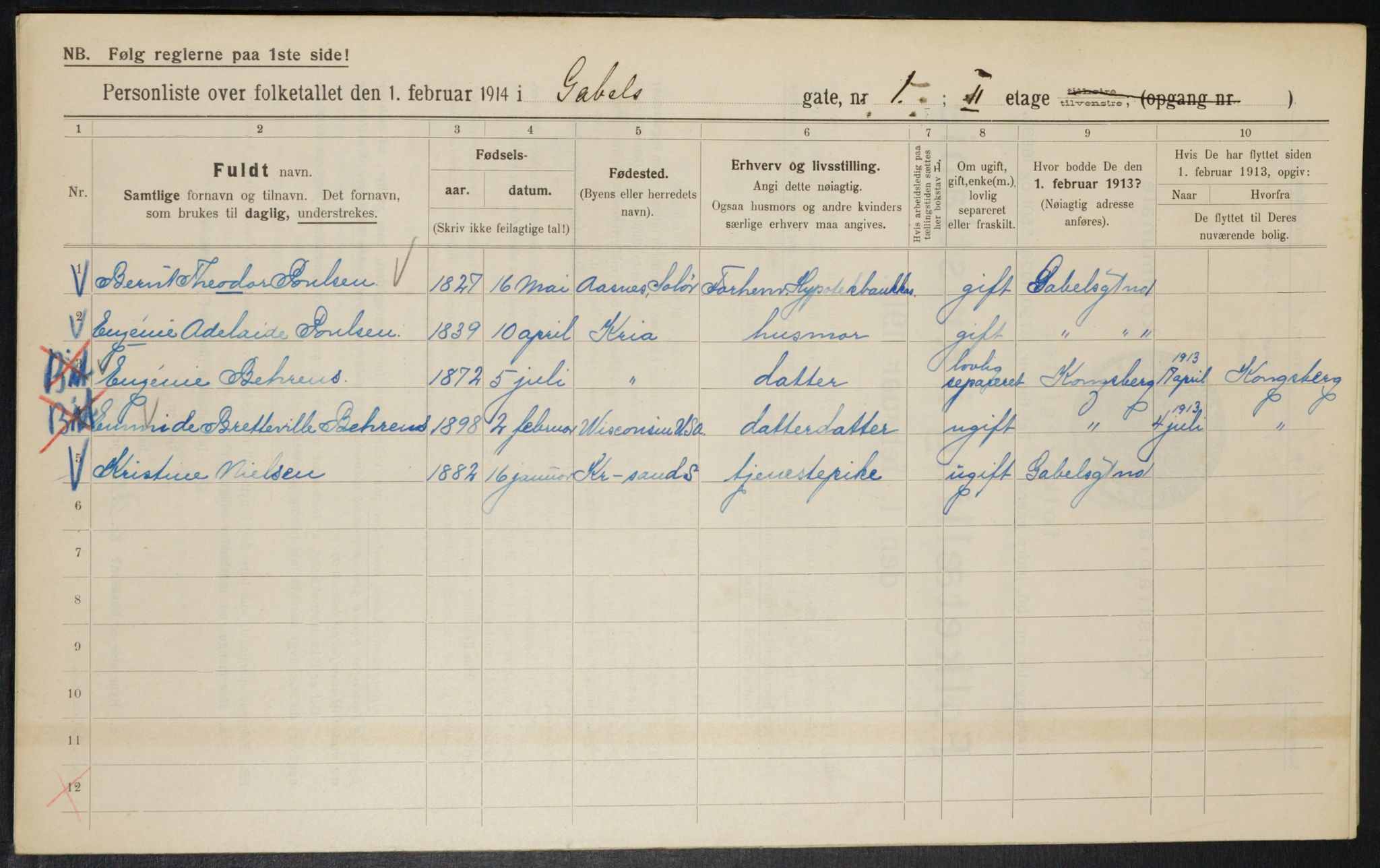 OBA, Municipal Census 1914 for Kristiania, 1914, p. 28671