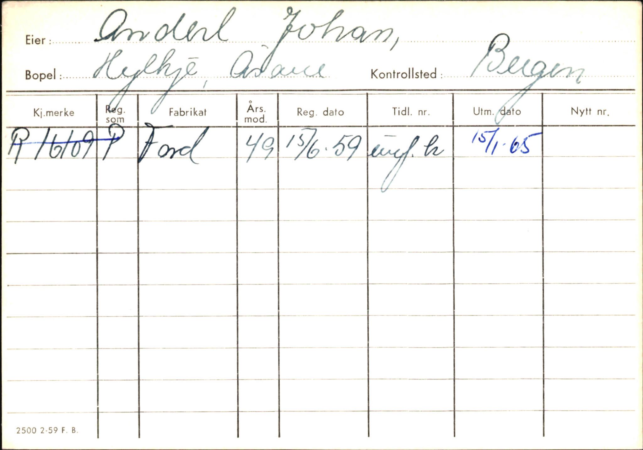 Statens vegvesen, Hordaland vegkontor, AV/SAB-A-5201/2/Ha/L0001: R-eierkort A, 1920-1971, p. 907