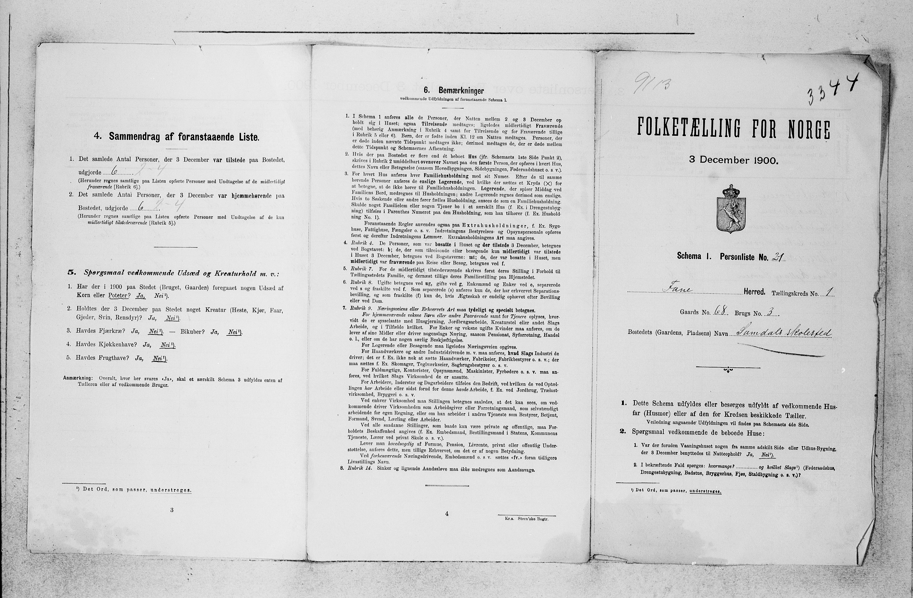 SAB, 1900 census for Fana, 1900, p. 38