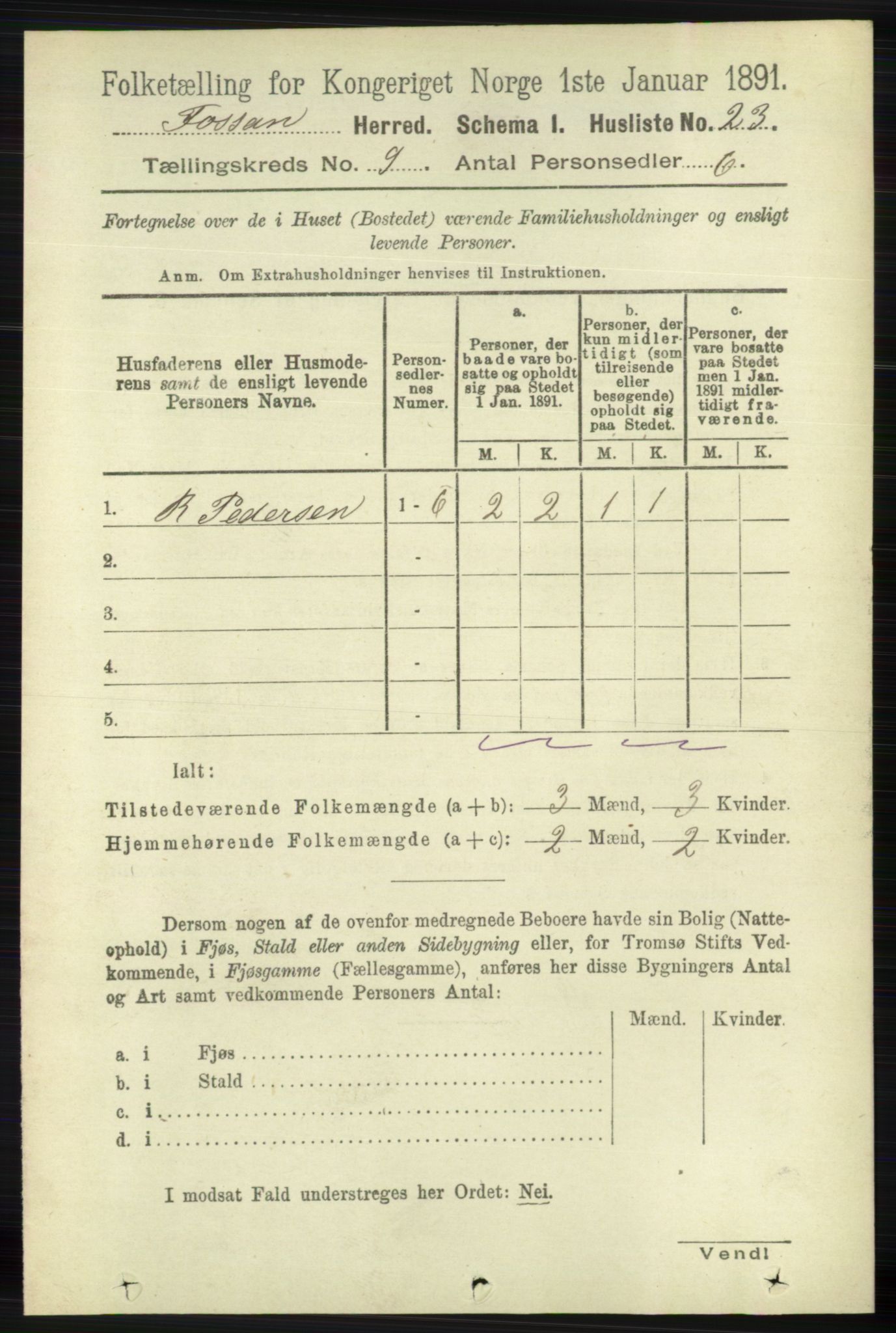 RA, 1891 census for 1129 Forsand, 1891, p. 1464