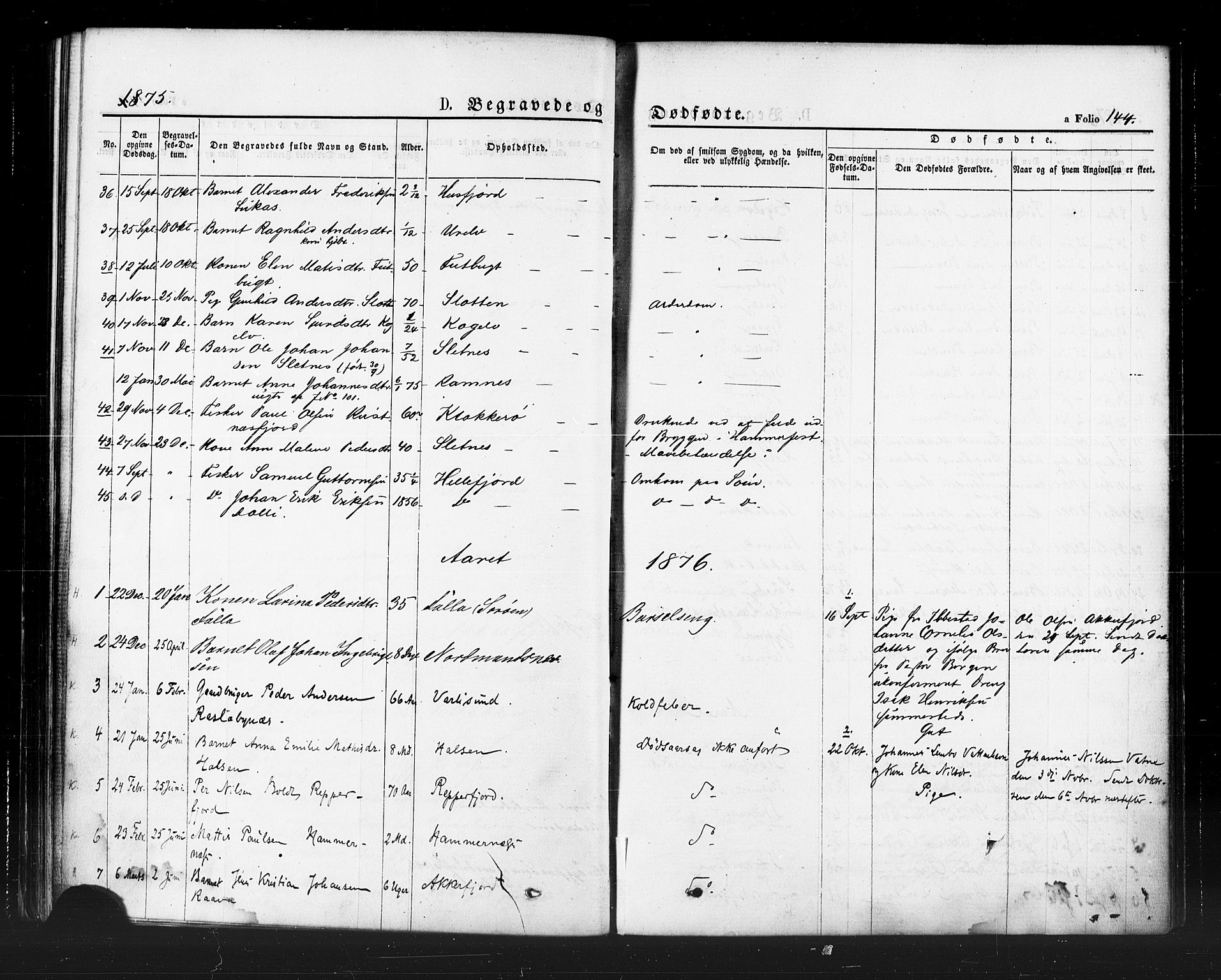 Hammerfest sokneprestkontor, SATØ/S-1347/H/Ha/L0007.kirke: Parish register (official) no. 7, 1869-1884, p. 144