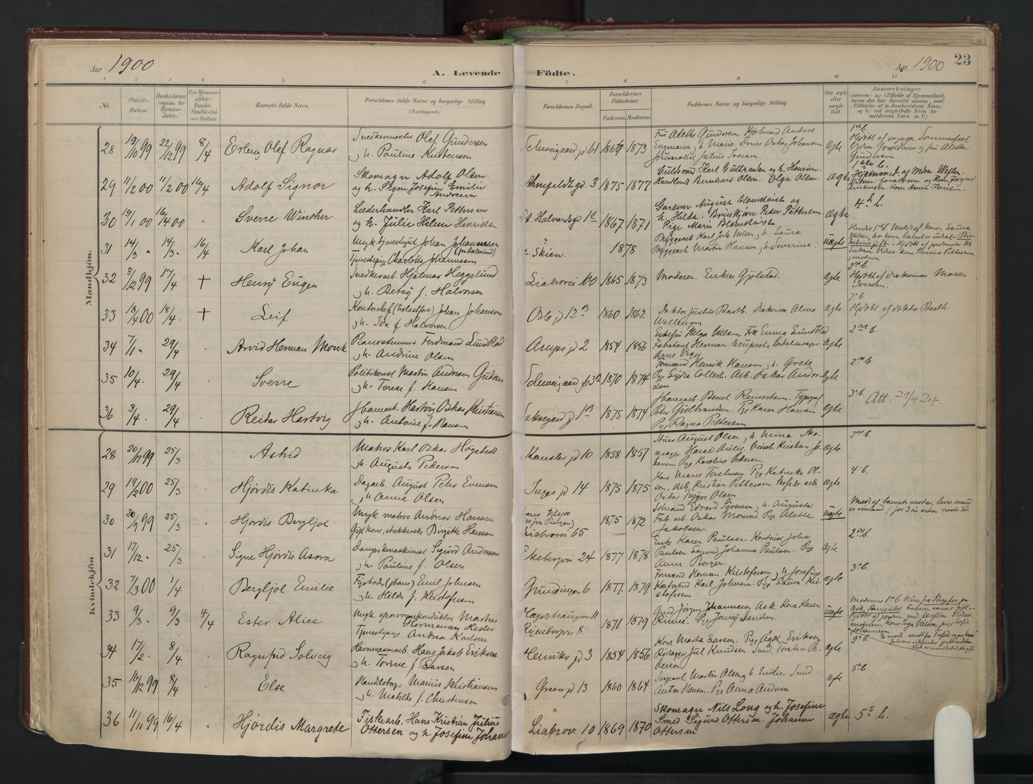 Gamlebyen prestekontor Kirkebøker, AV/SAO-A-10884/F/Fa/L0010: Parish register (official) no. 10, 1895-1935, p. 23