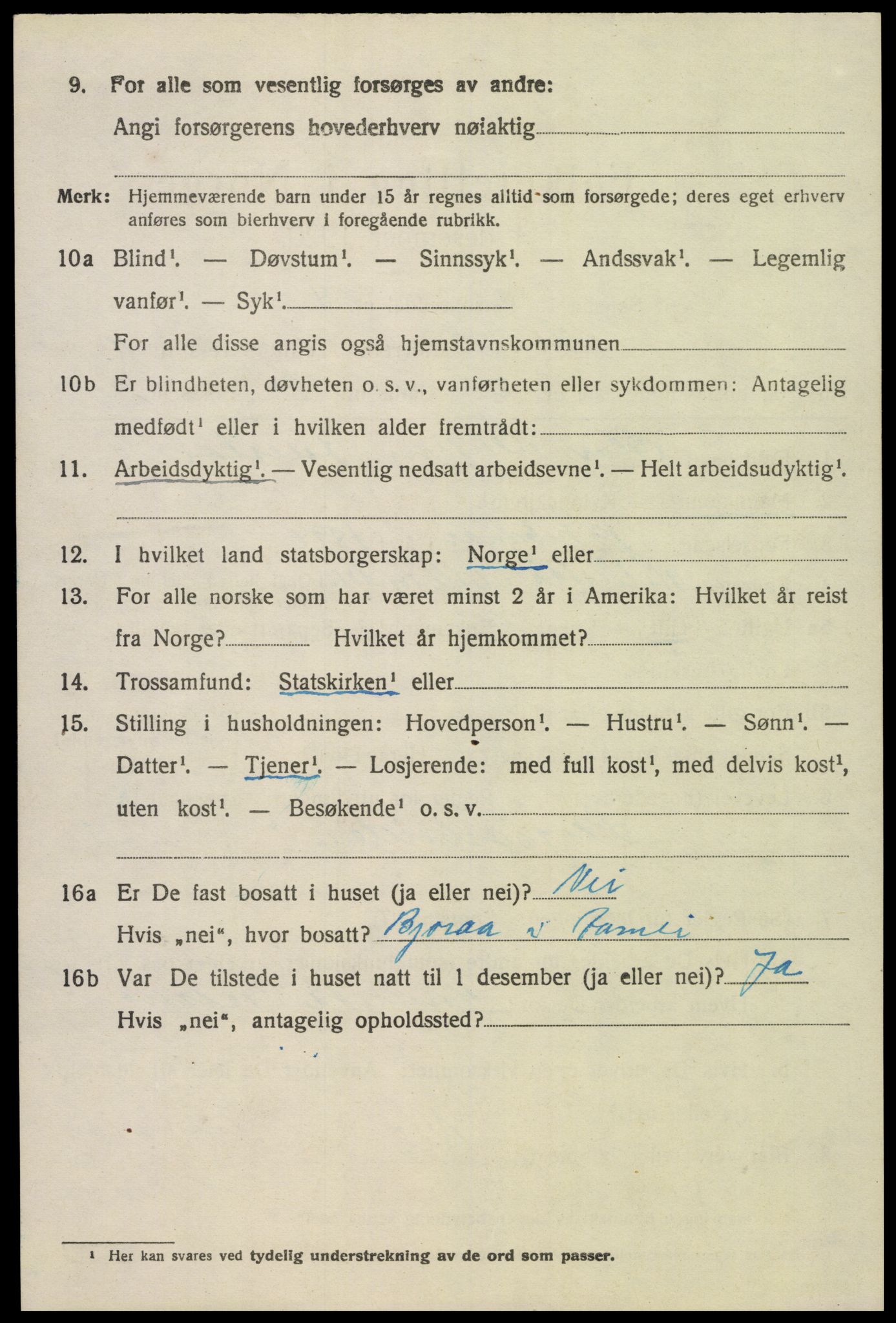 SAK, 1920 census for Åmli, 1920, p. 4212