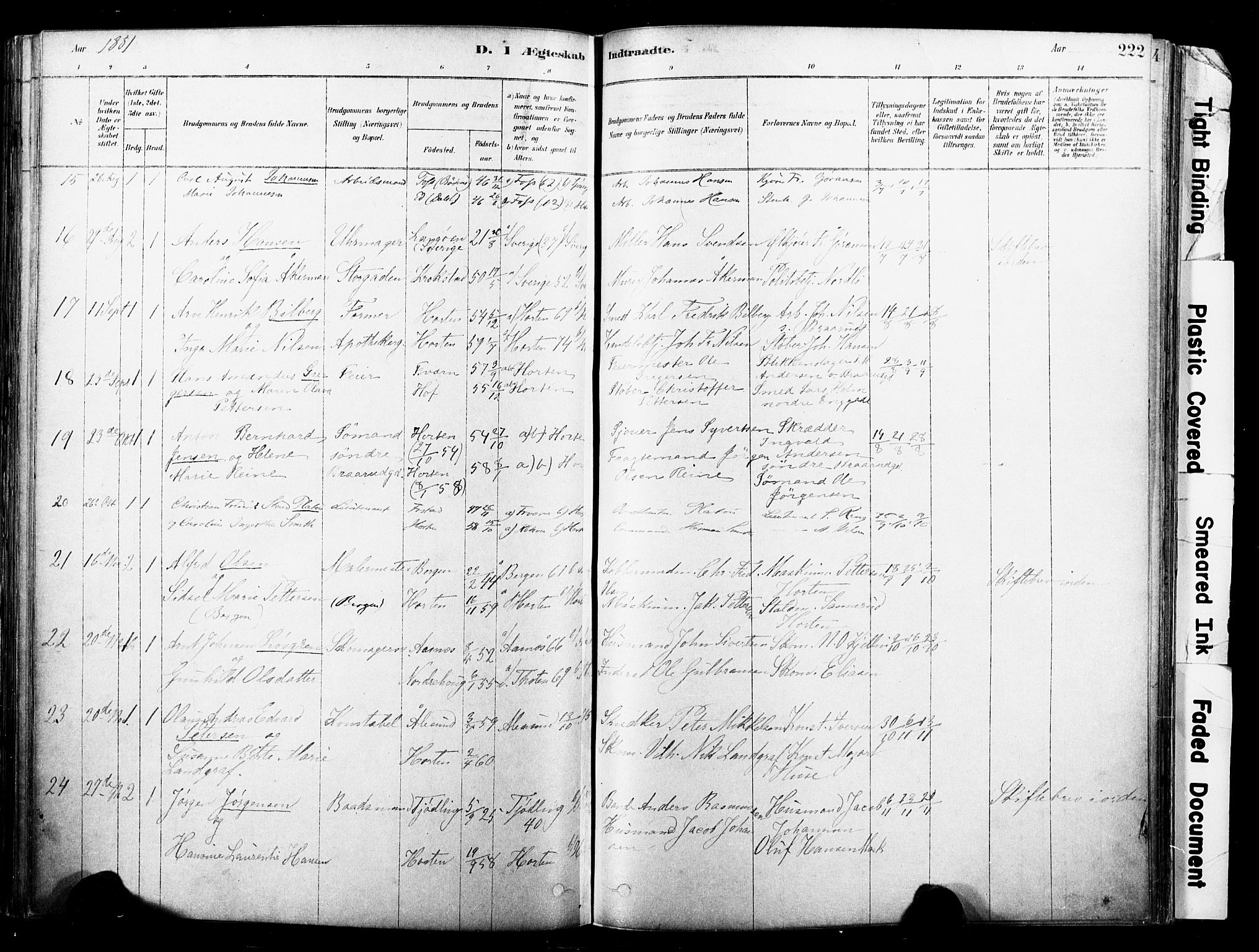 Horten kirkebøker, SAKO/A-348/F/Fa/L0003: Parish register (official) no. 3, 1878-1887, p. 222