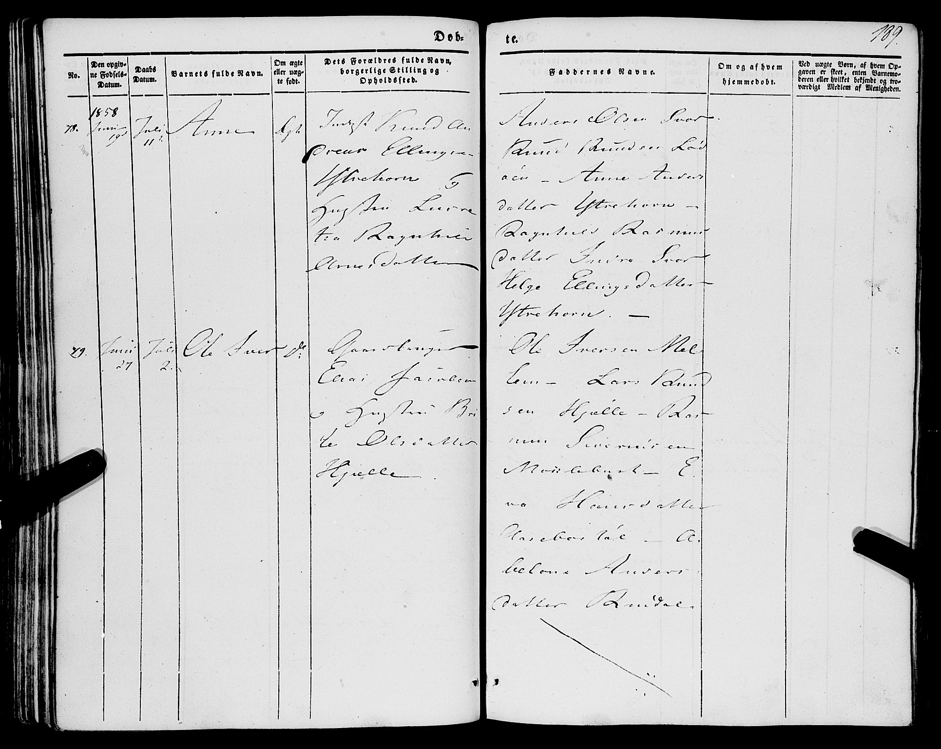 Eid sokneprestembete, AV/SAB-A-82301/H/Haa/Haaa/L0007: Parish register (official) no. A 7, 1844-1858, p. 189