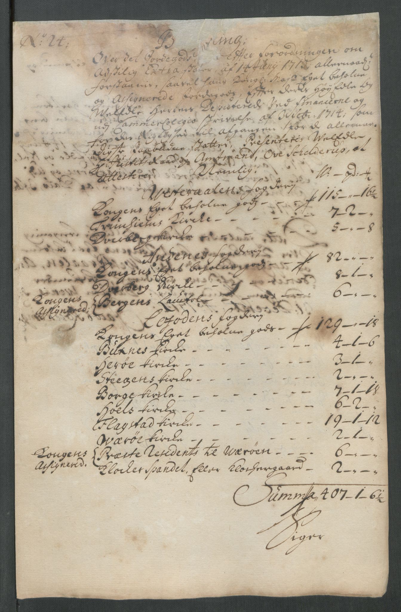 Rentekammeret inntil 1814, Reviderte regnskaper, Fogderegnskap, AV/RA-EA-4092/R67/L4680: Fogderegnskap Vesterålen, Andenes og Lofoten, 1714, p. 148