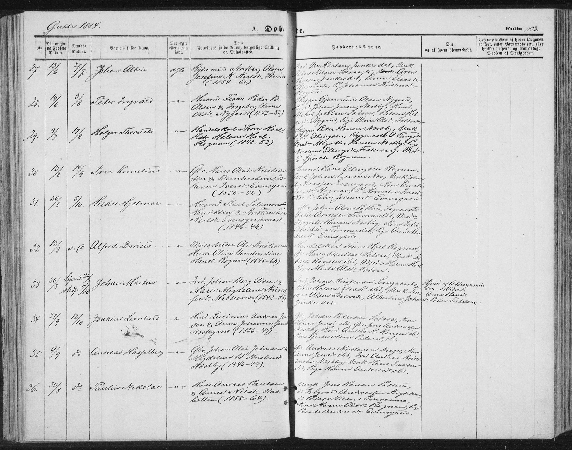 Ministerialprotokoller, klokkerbøker og fødselsregistre - Nordland, SAT/A-1459/847/L0668: Parish register (official) no. 847A08, 1872-1886, p. 103