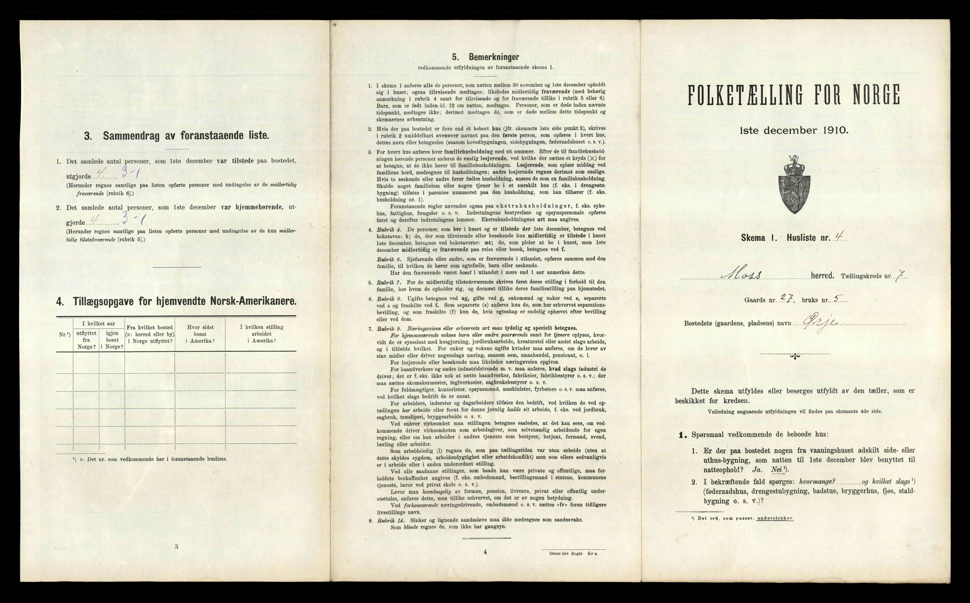 RA, 1910 census for Moss, 1910, p. 712