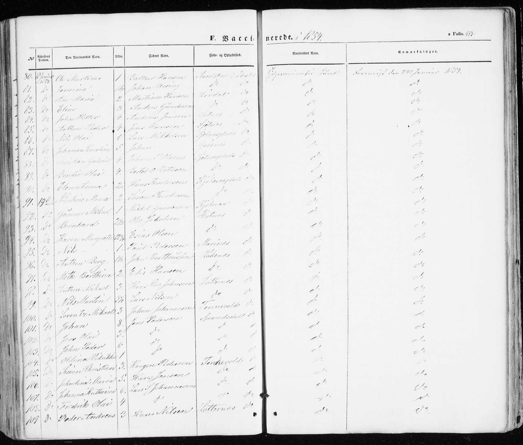 Ibestad sokneprestembete, AV/SATØ-S-0077/H/Ha/Haa/L0008kirke: Parish register (official) no. 8, 1850-1859, p. 553