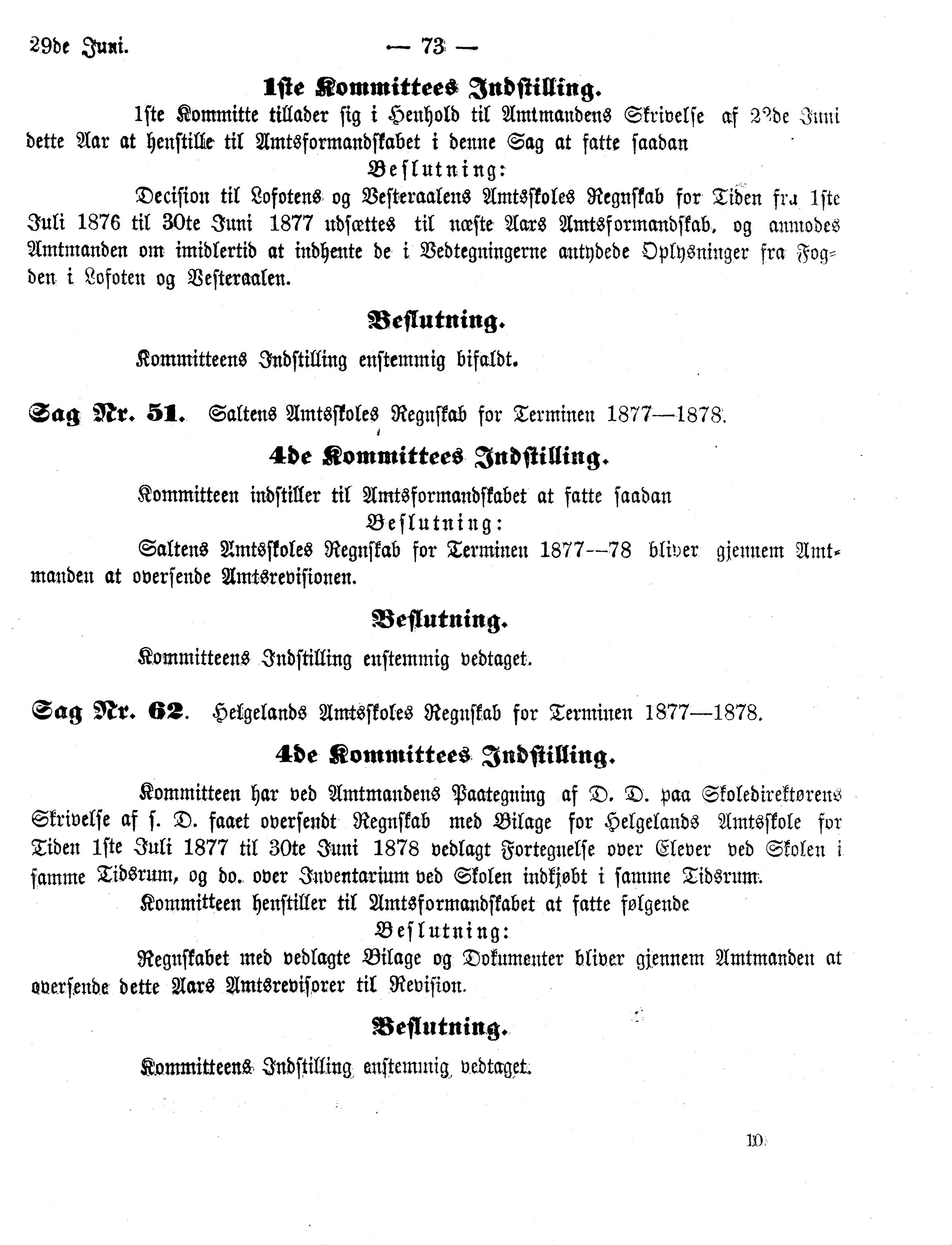 Nordland Fylkeskommune. Fylkestinget, AIN/NFK-17/176/A/Ac/L0012: Fylkestingsforhandlinger 1878, 1878