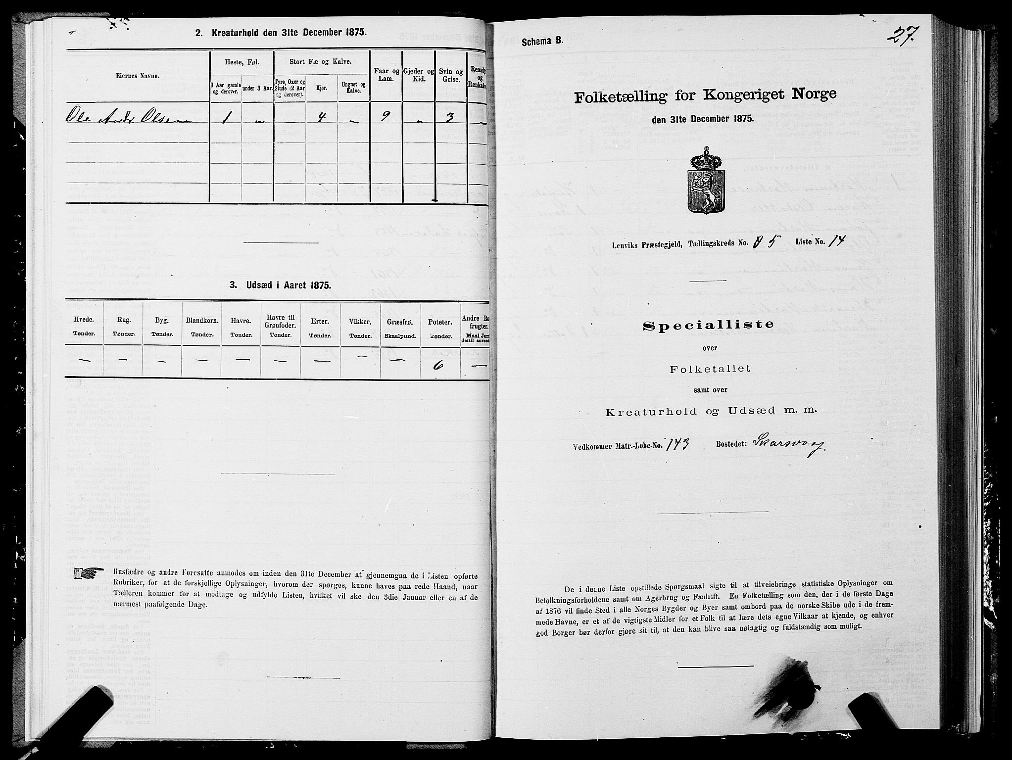 SATØ, 1875 census for 1931P Lenvik, 1875, p. 3027