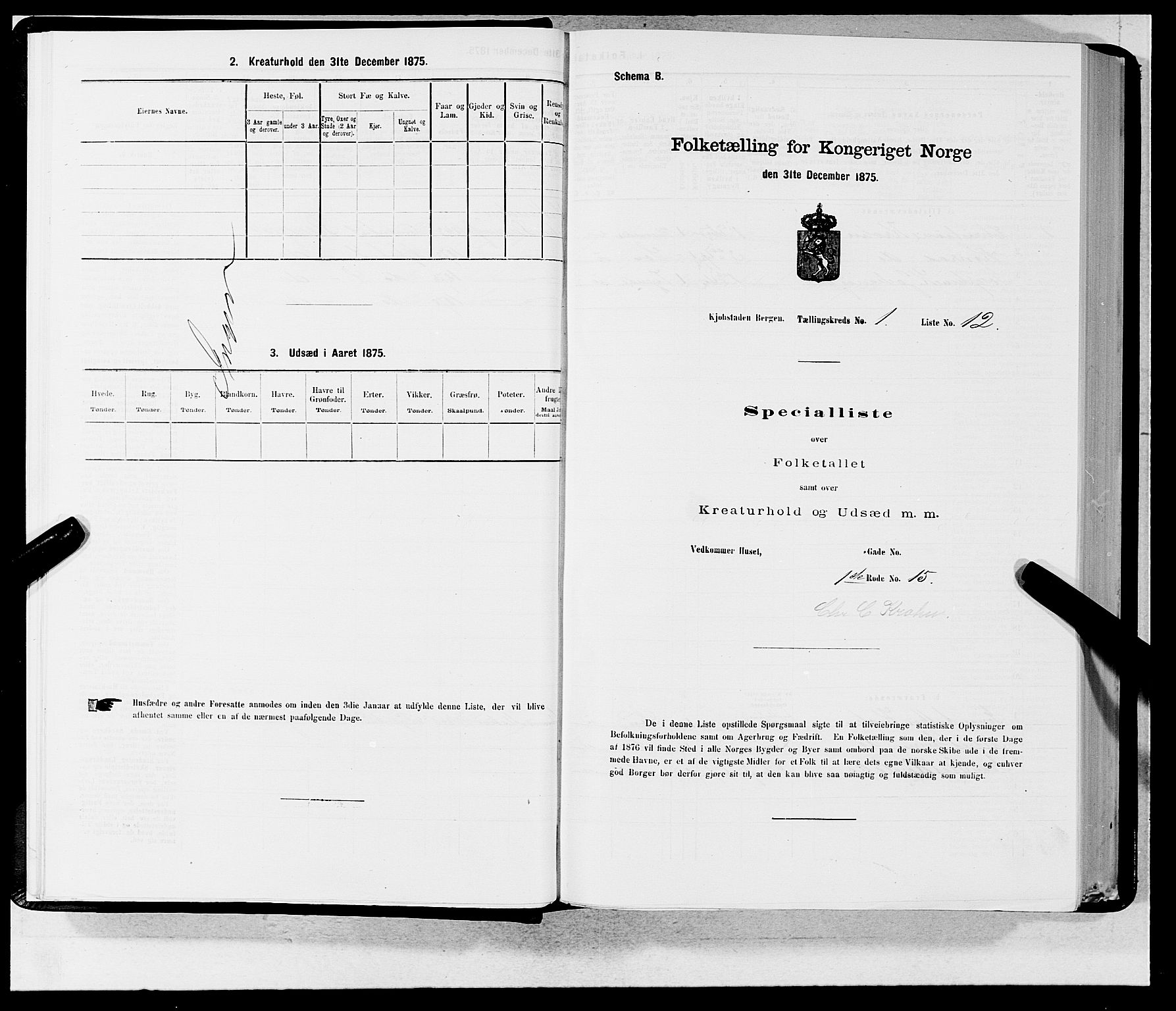SAB, 1875 census for 1301 Bergen, 1875, p. 25