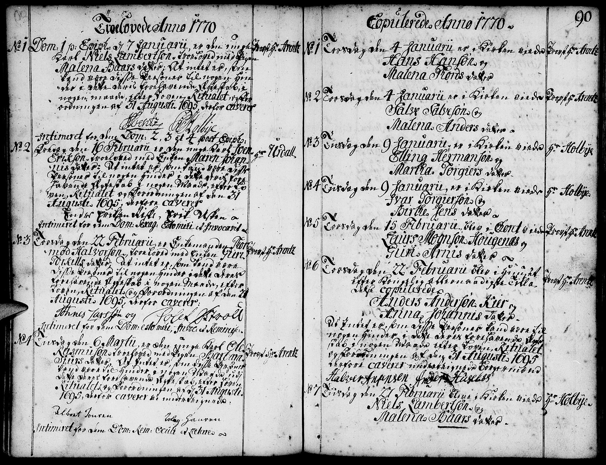 Domkirken sokneprestkontor, SAST/A-101812/001/30/30BA/L0004: Parish register (official) no. A 4, 1744-1782, p. 90
