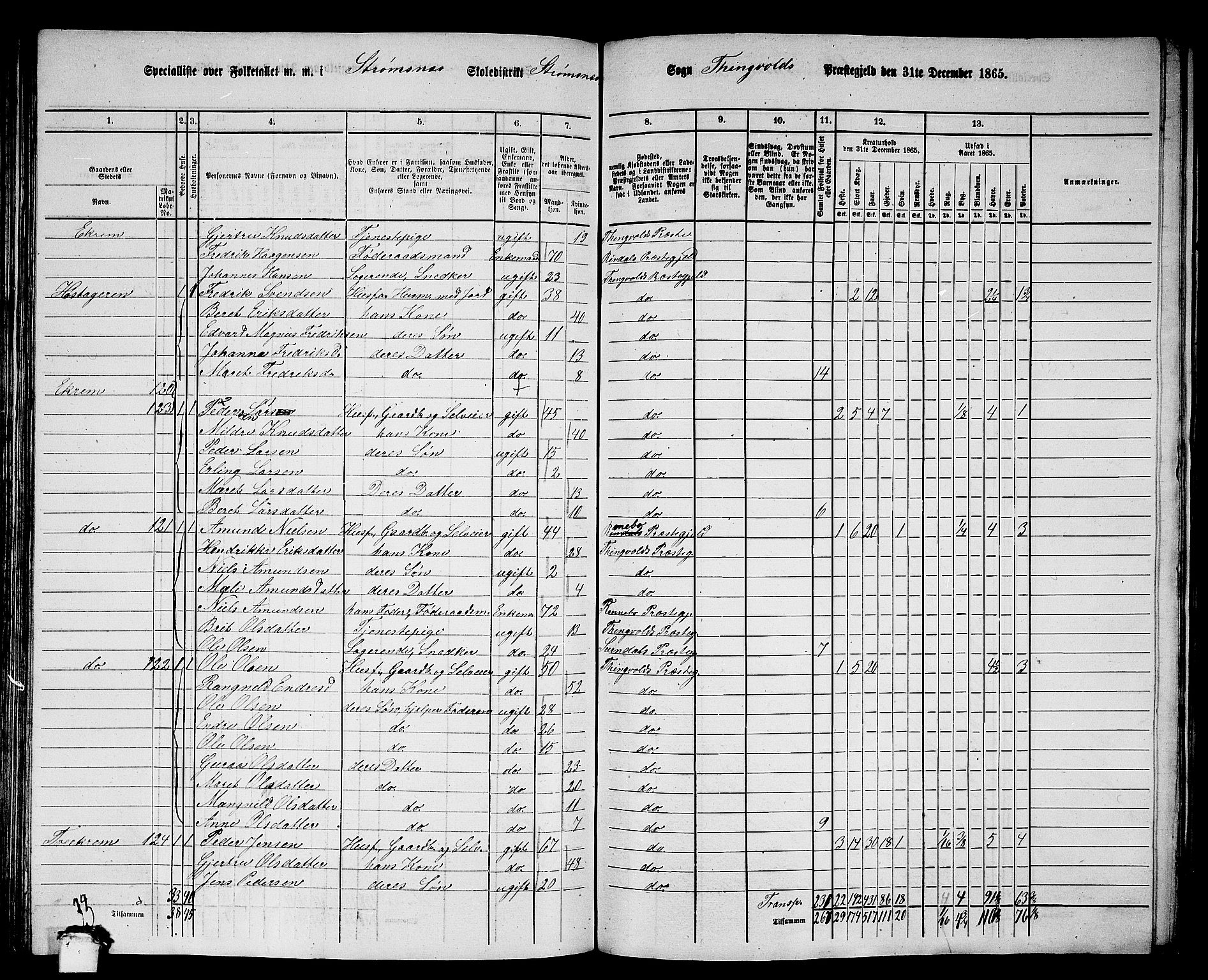 RA, 1865 census for Tingvoll, 1865, p. 121