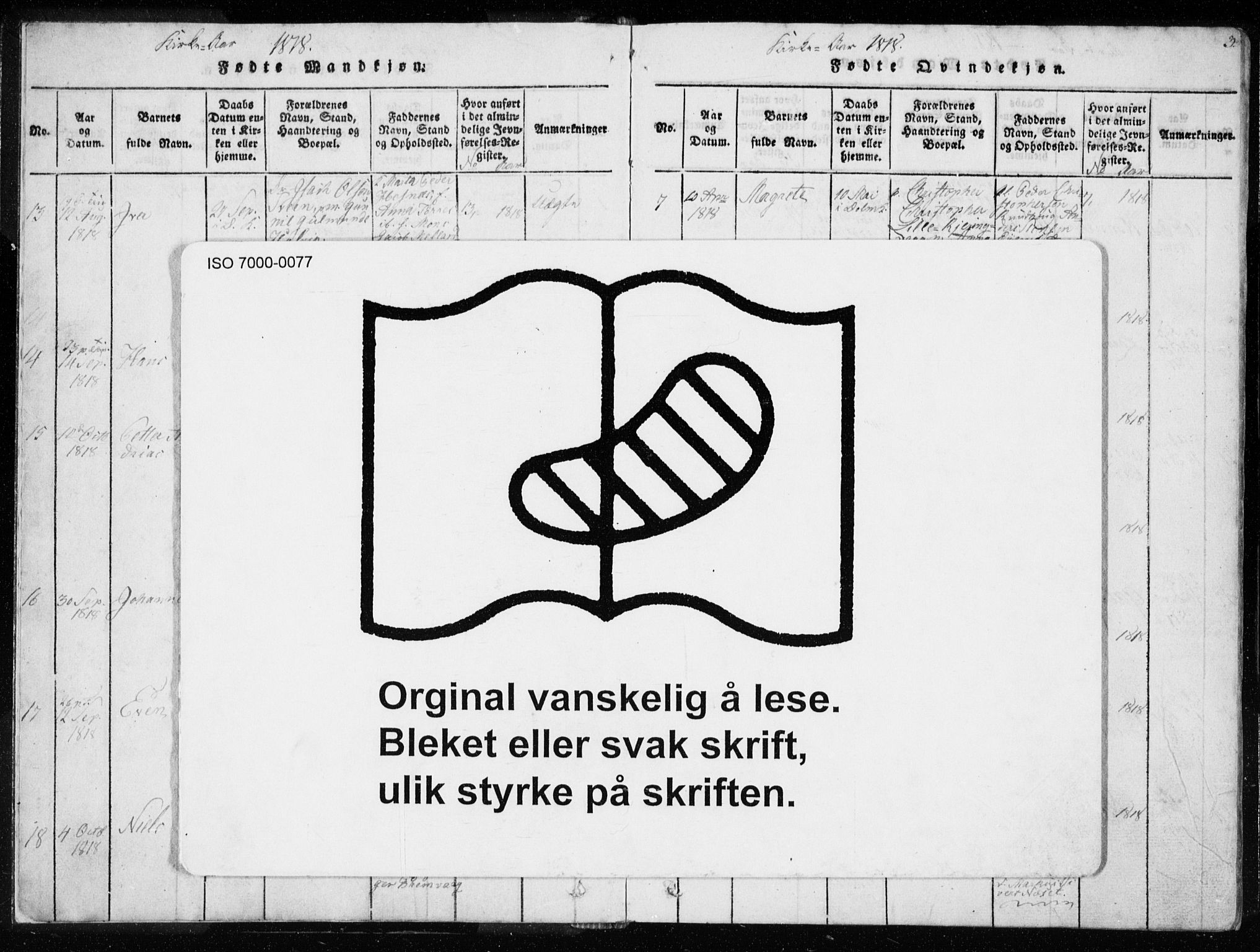 Ministerialprotokoller, klokkerbøker og fødselsregistre - Sør-Trøndelag, AV/SAT-A-1456/634/L0527: Parish register (official) no. 634A03, 1818-1826, p. 3