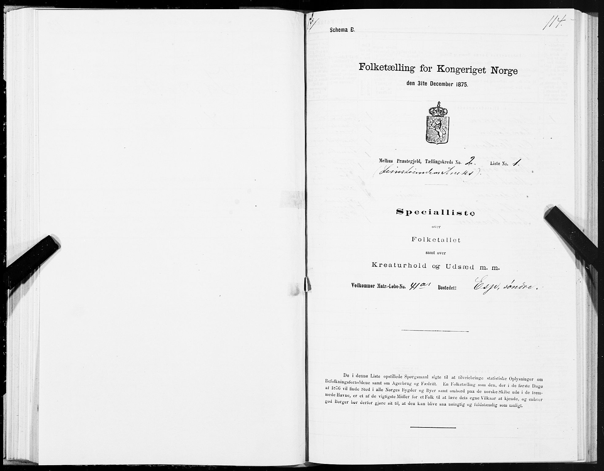 SAT, 1875 census for 1653P Melhus, 1875, p. 8114