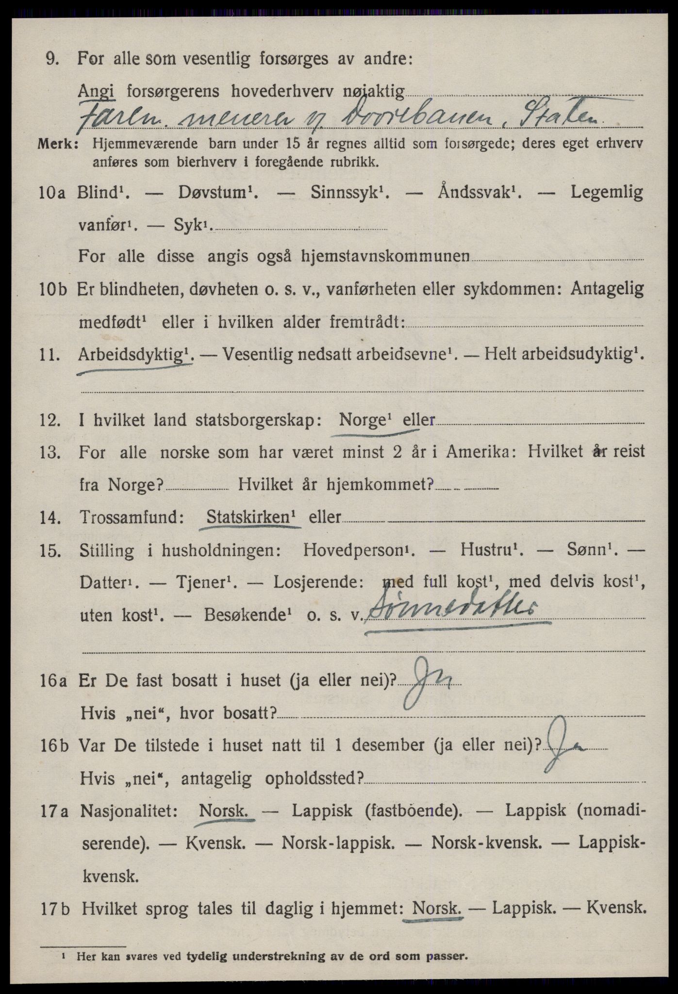 SAT, 1920 census for Ålen, 1920, p. 2055